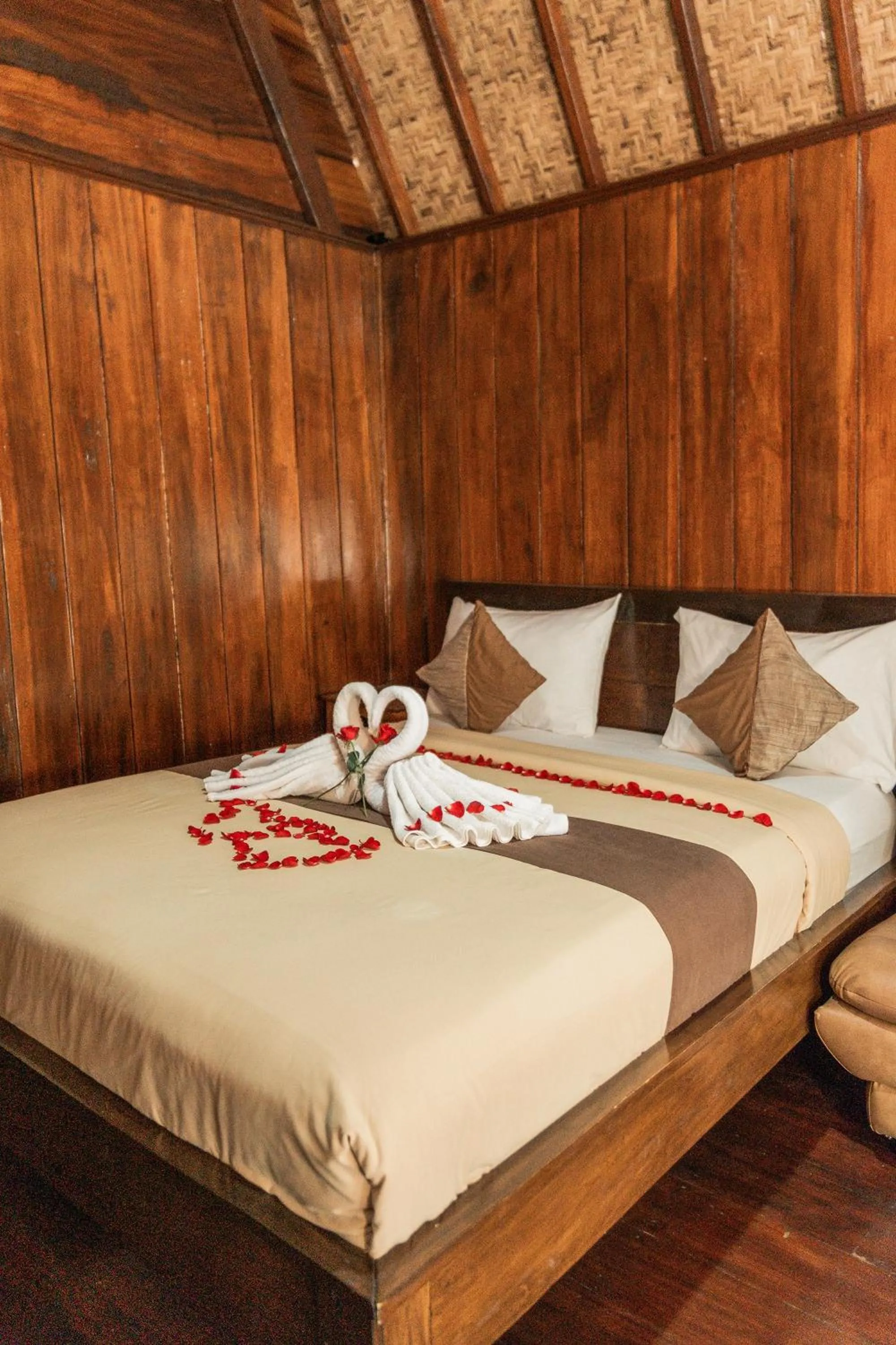 Bed in Yoki's Bungalows