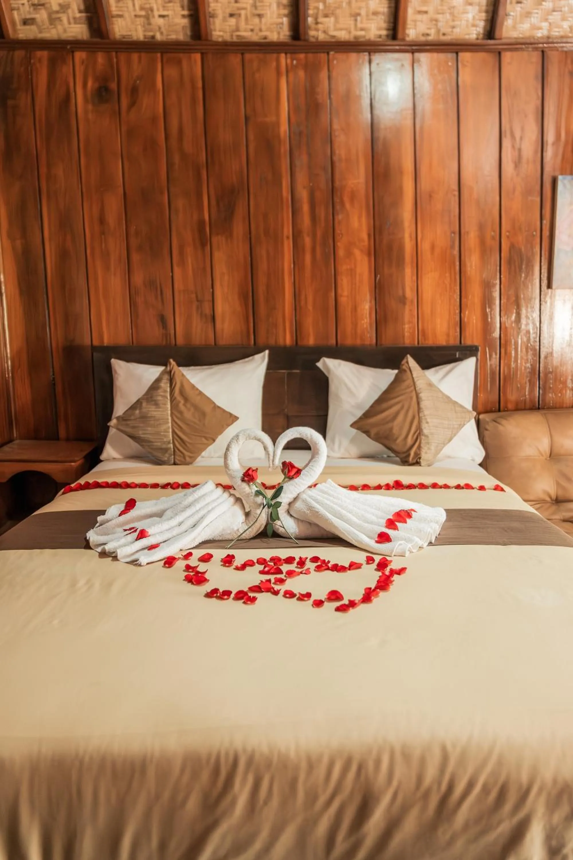 Bed in Yoki's Bungalows