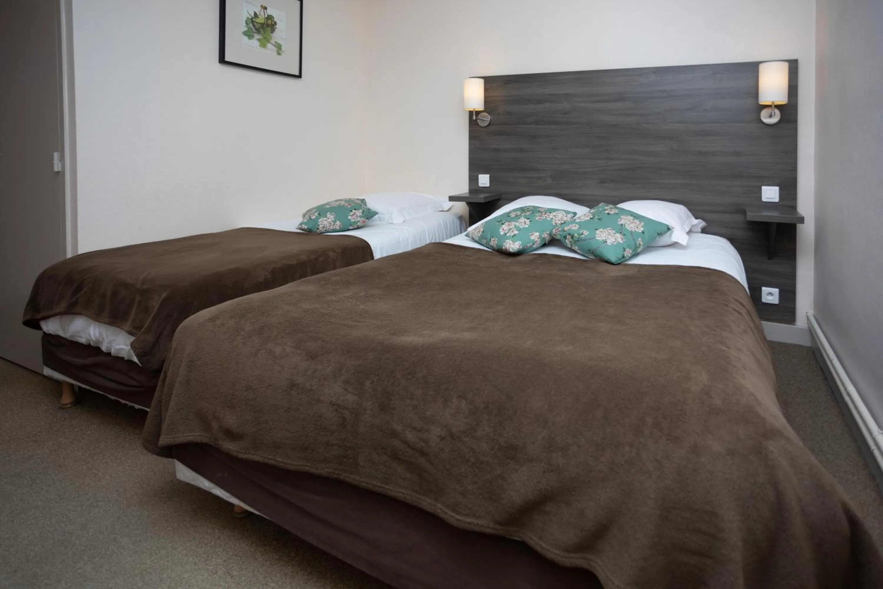 Bed in Logis-Hôtel & Restaurant LE CARNOT