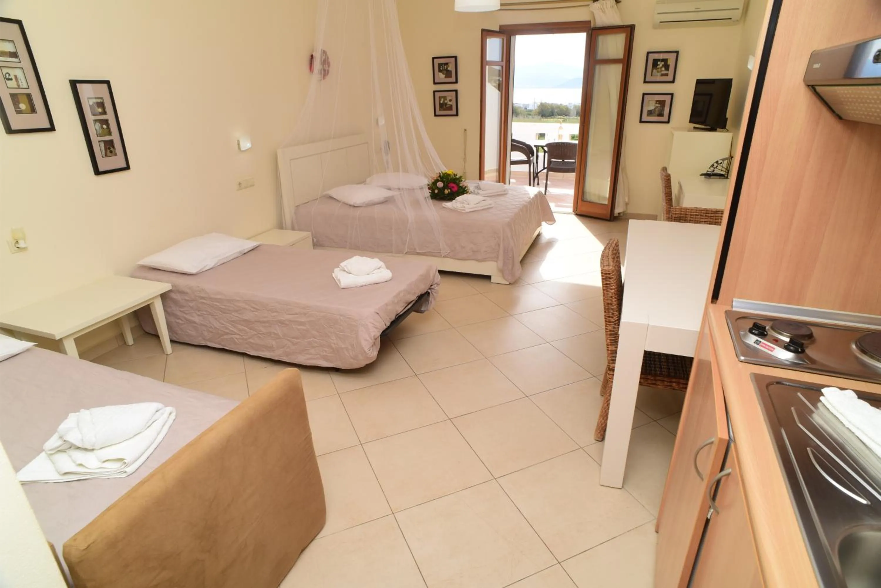 Bed in Margaritari Hotel