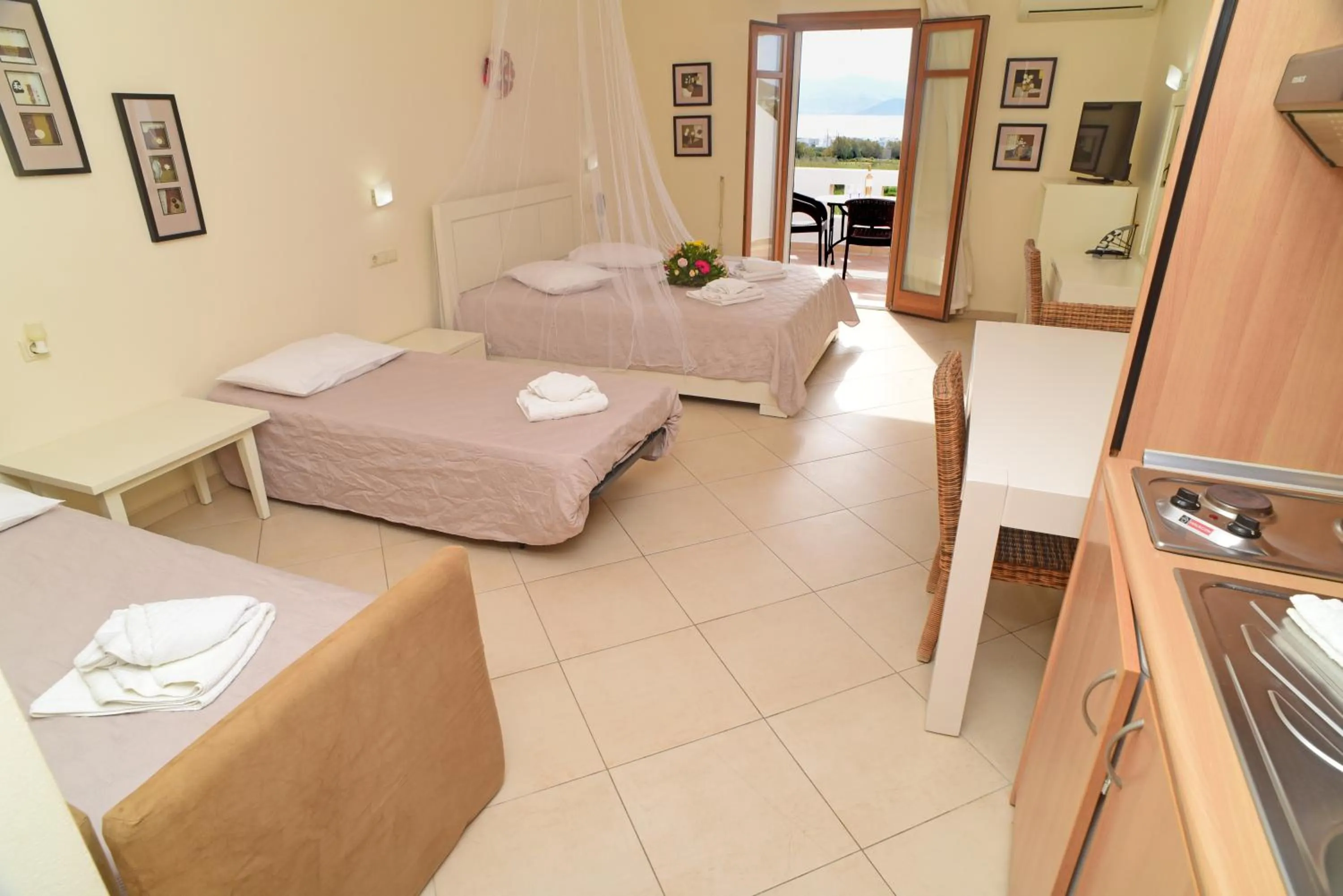 Bed in Margaritari Hotel