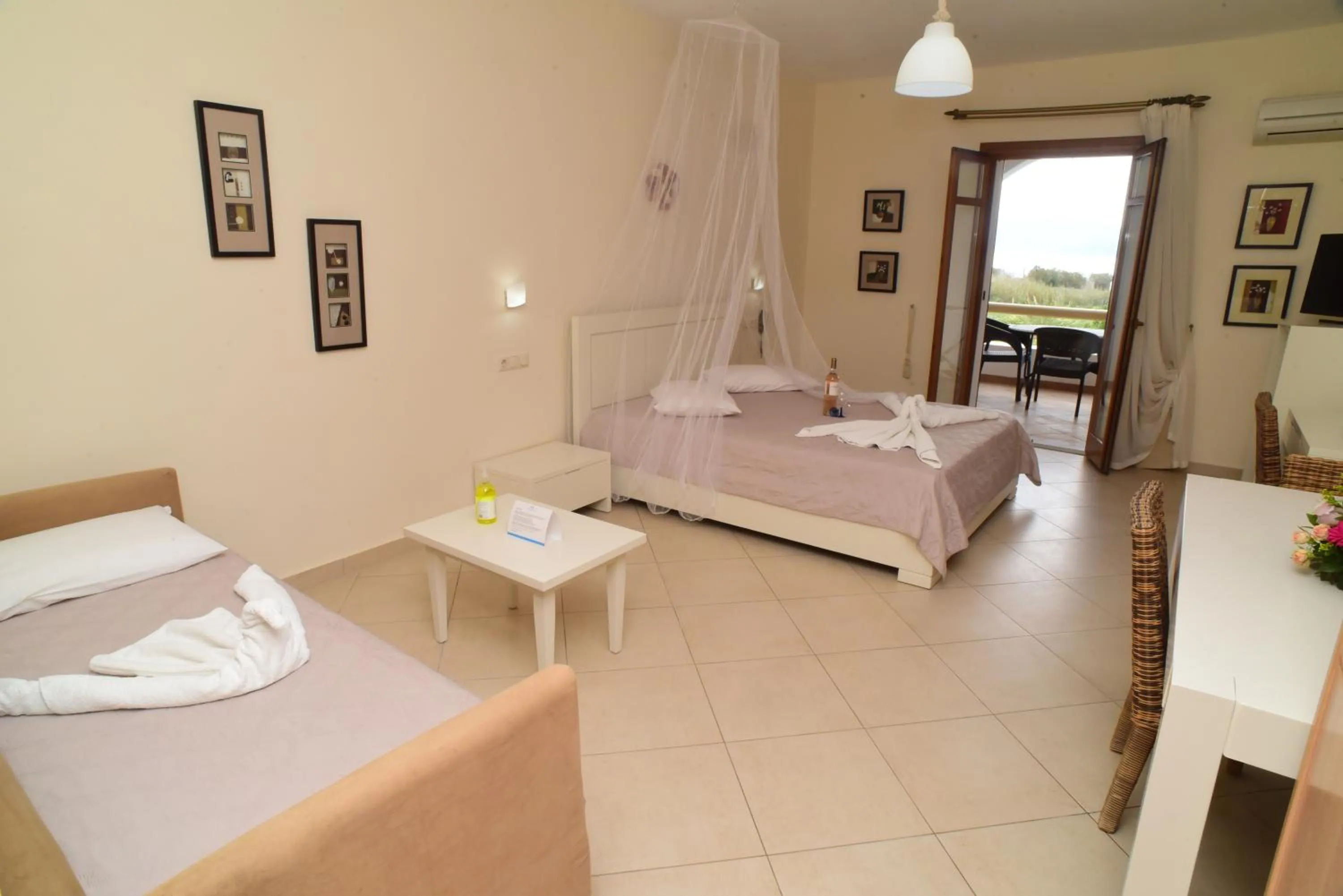 Bed in Margaritari Hotel