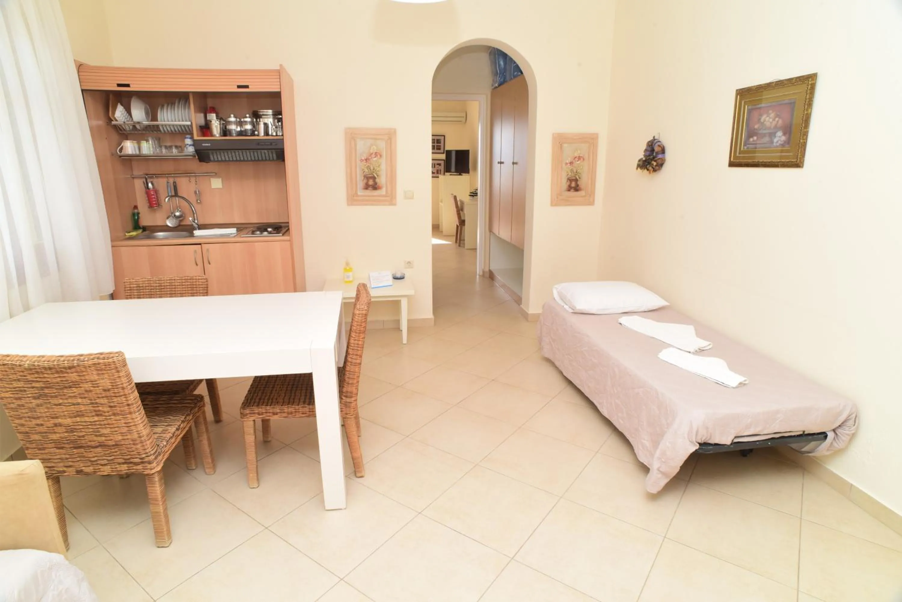 Bed in Margaritari Hotel