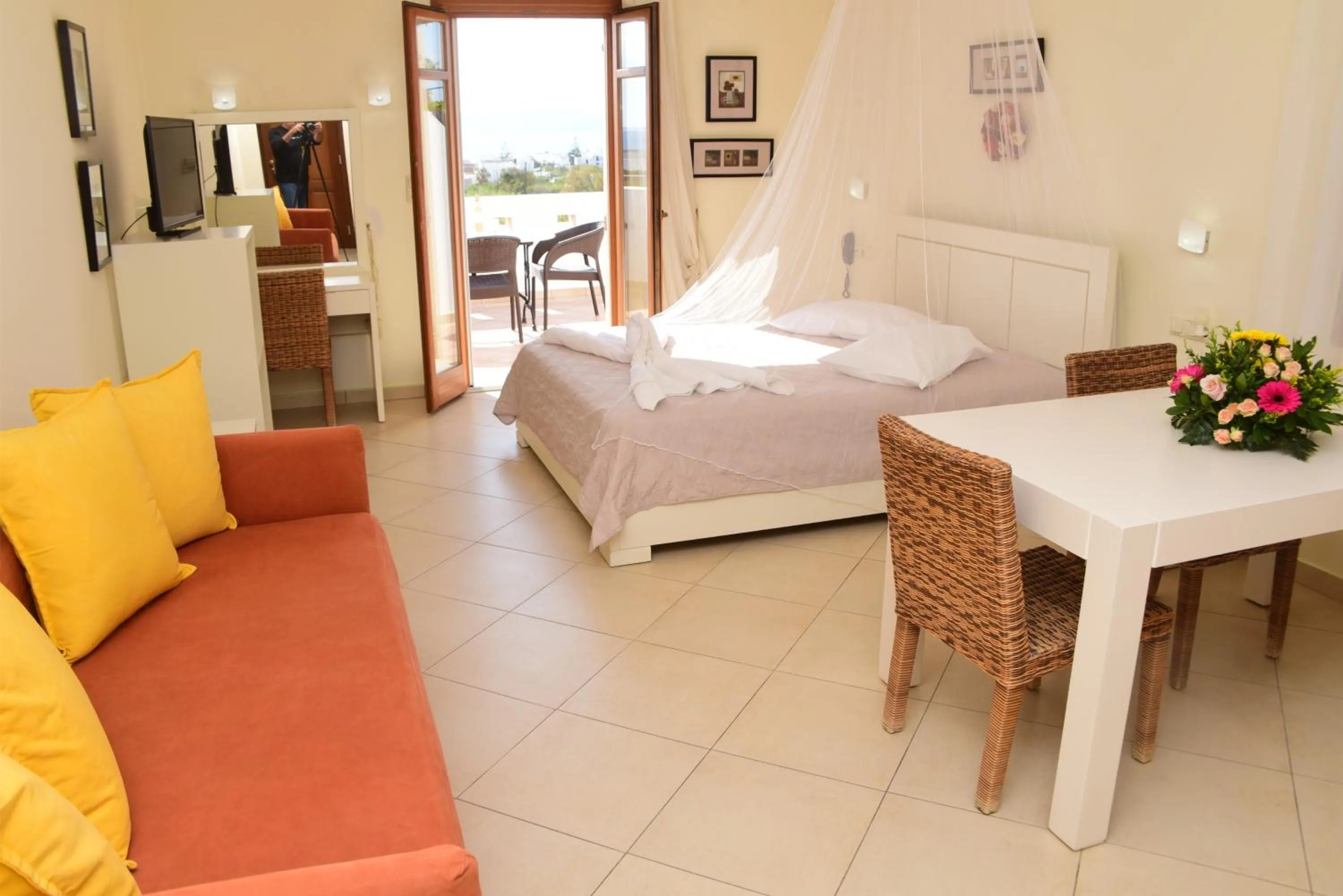 Bed in Margaritari Hotel