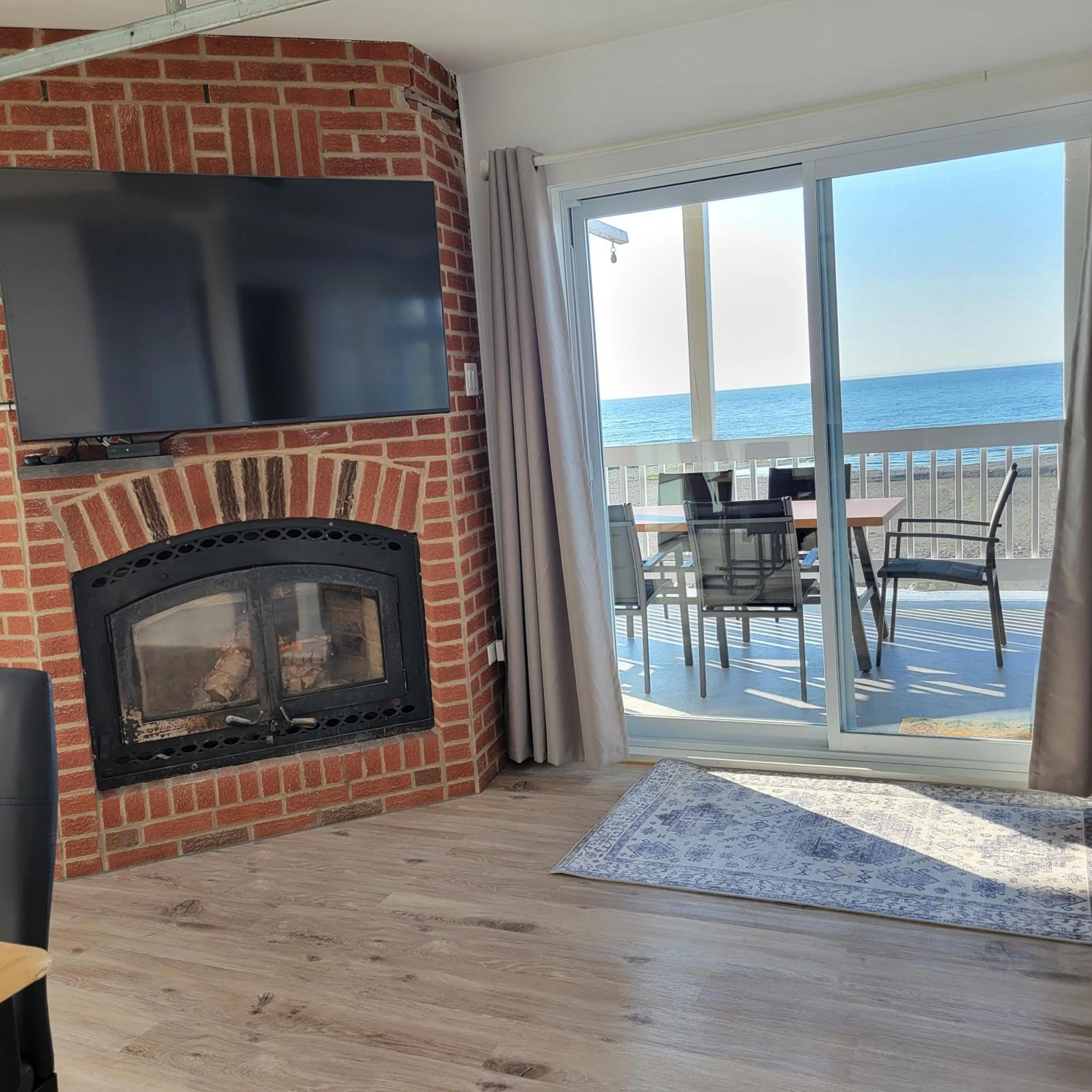 fireplace in Le Gaspesiana