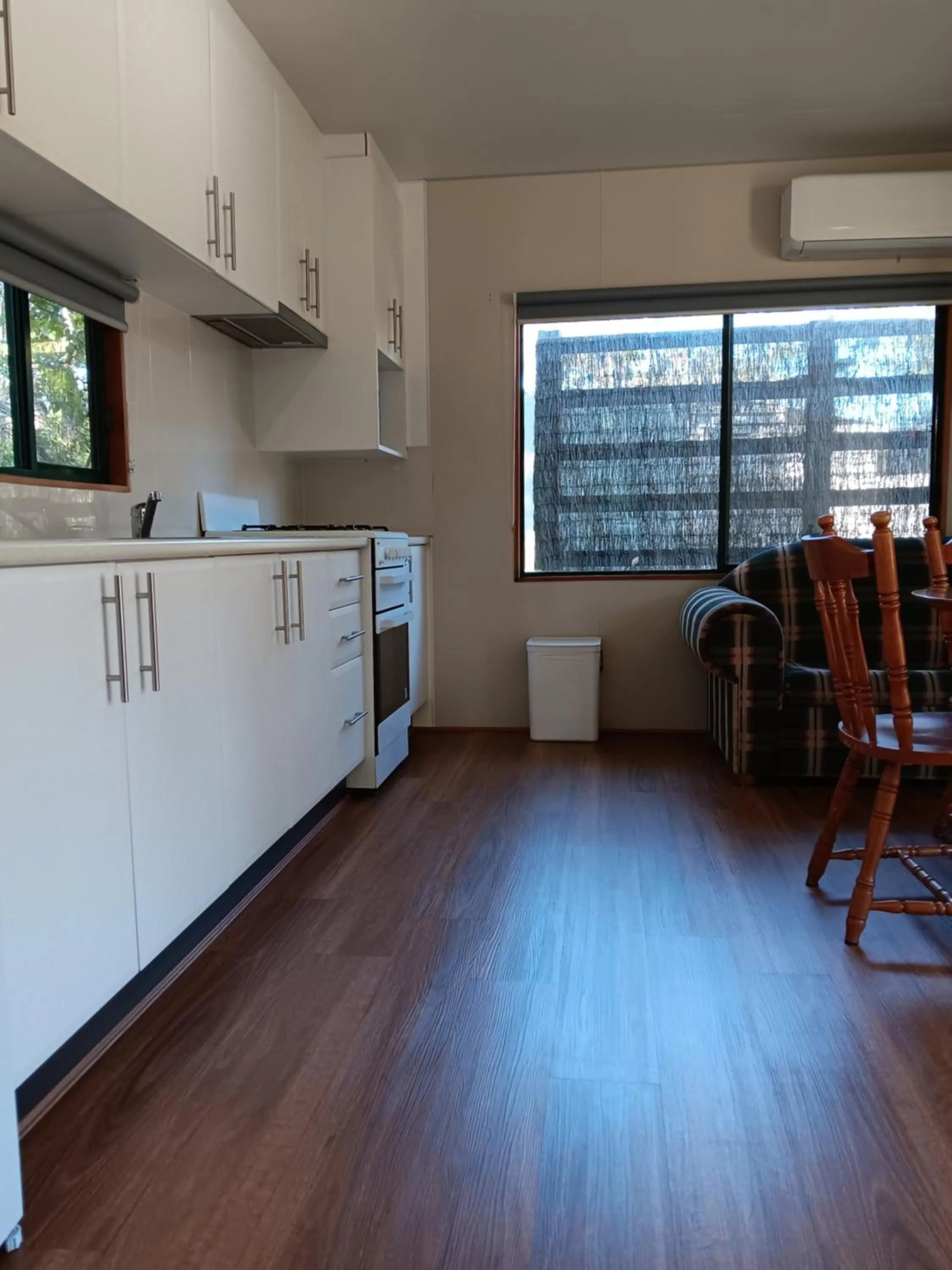 Living room in Mallacoota's Shady Gully Caravan Park