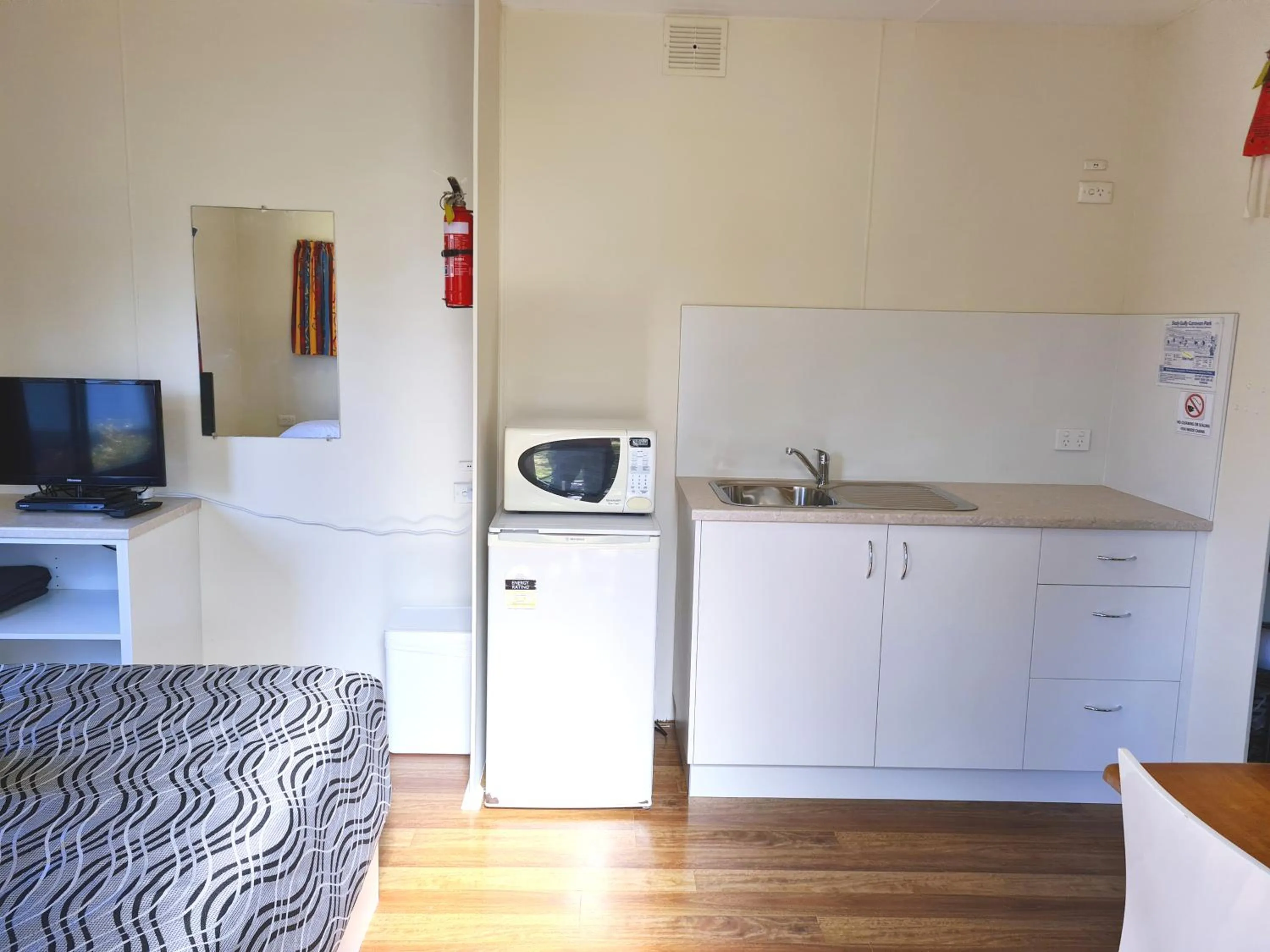 Kitchen or kitchenette in Mallacoota's Shady Gully Caravan Park
