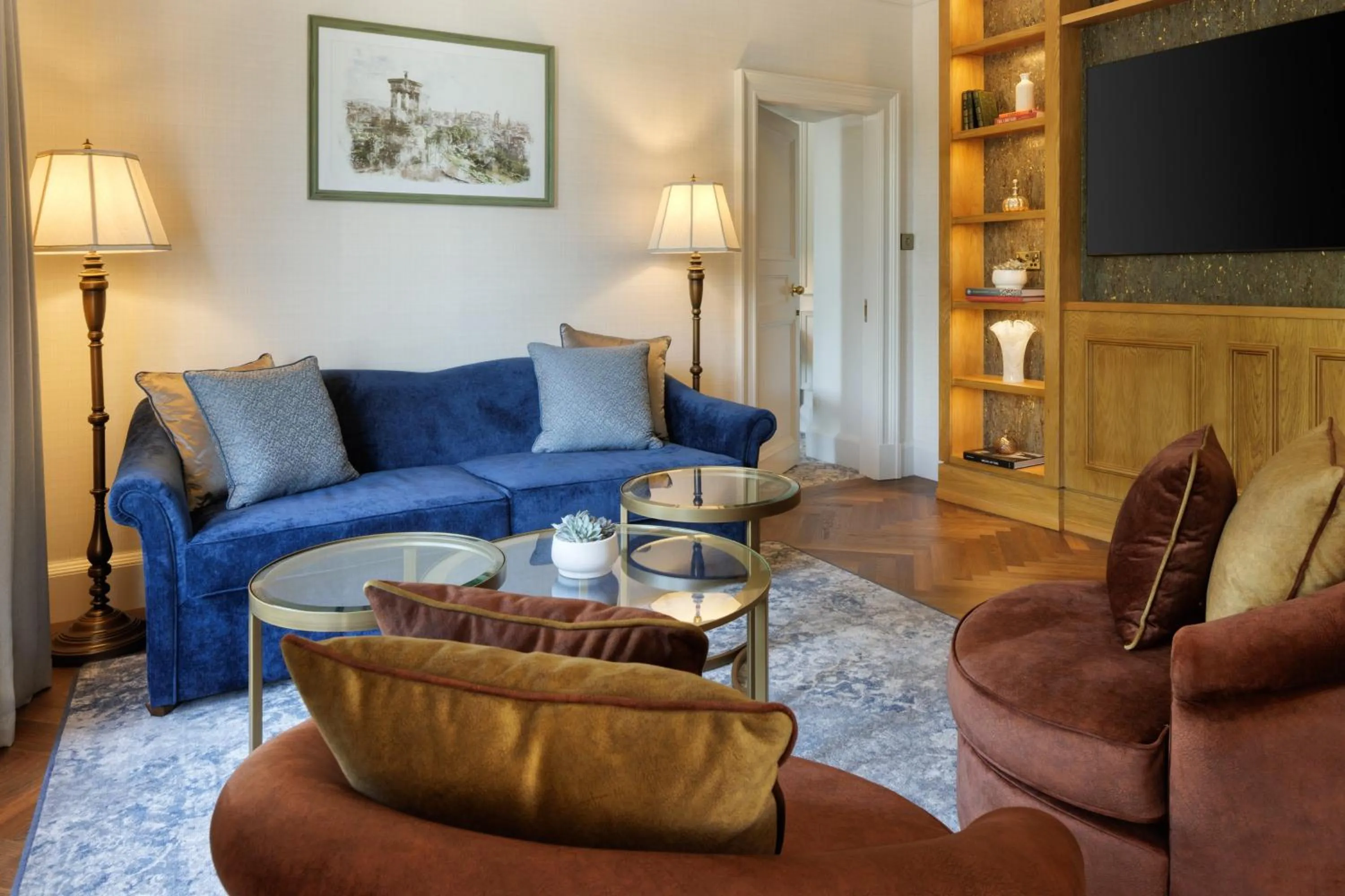 Living room in The Caledonian Edinburgh, Curio Collection by Hilton