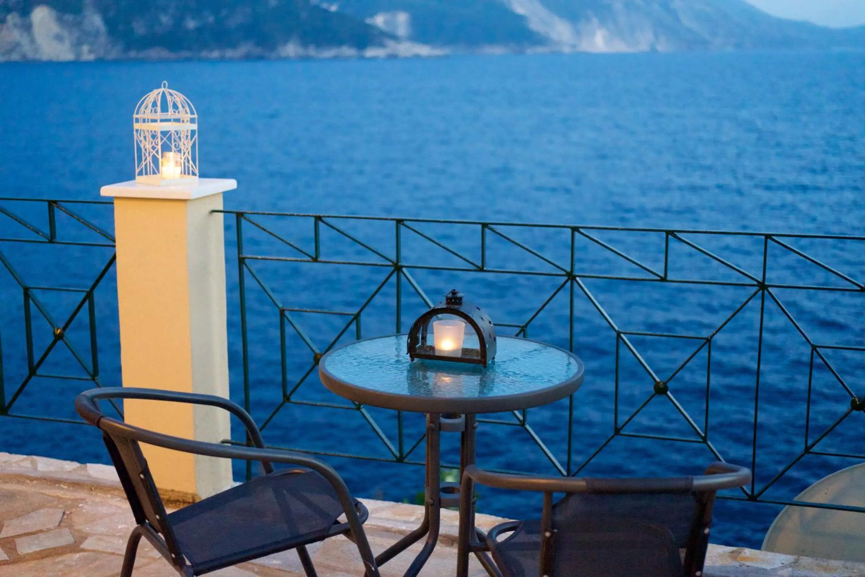 Balcony/Terrace in Villa Apoplous with pool