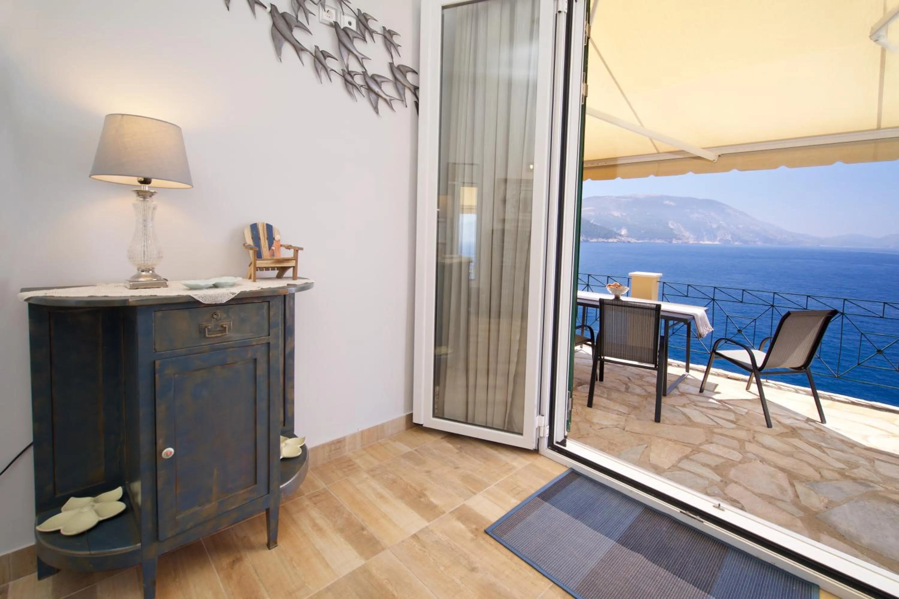 Balcony/Terrace in Villa Apoplous with pool