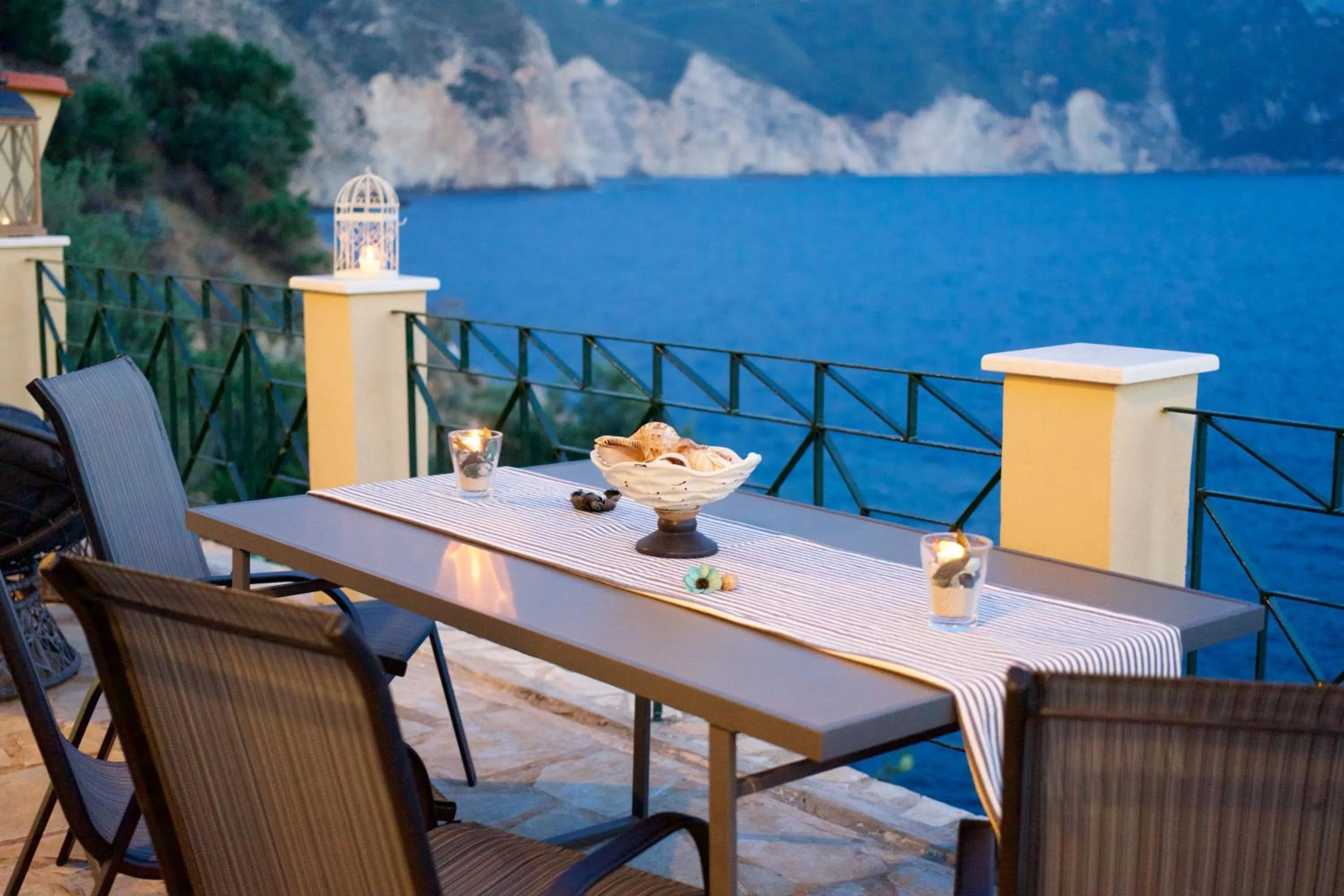 Balcony/Terrace in Villa Apoplous with pool
