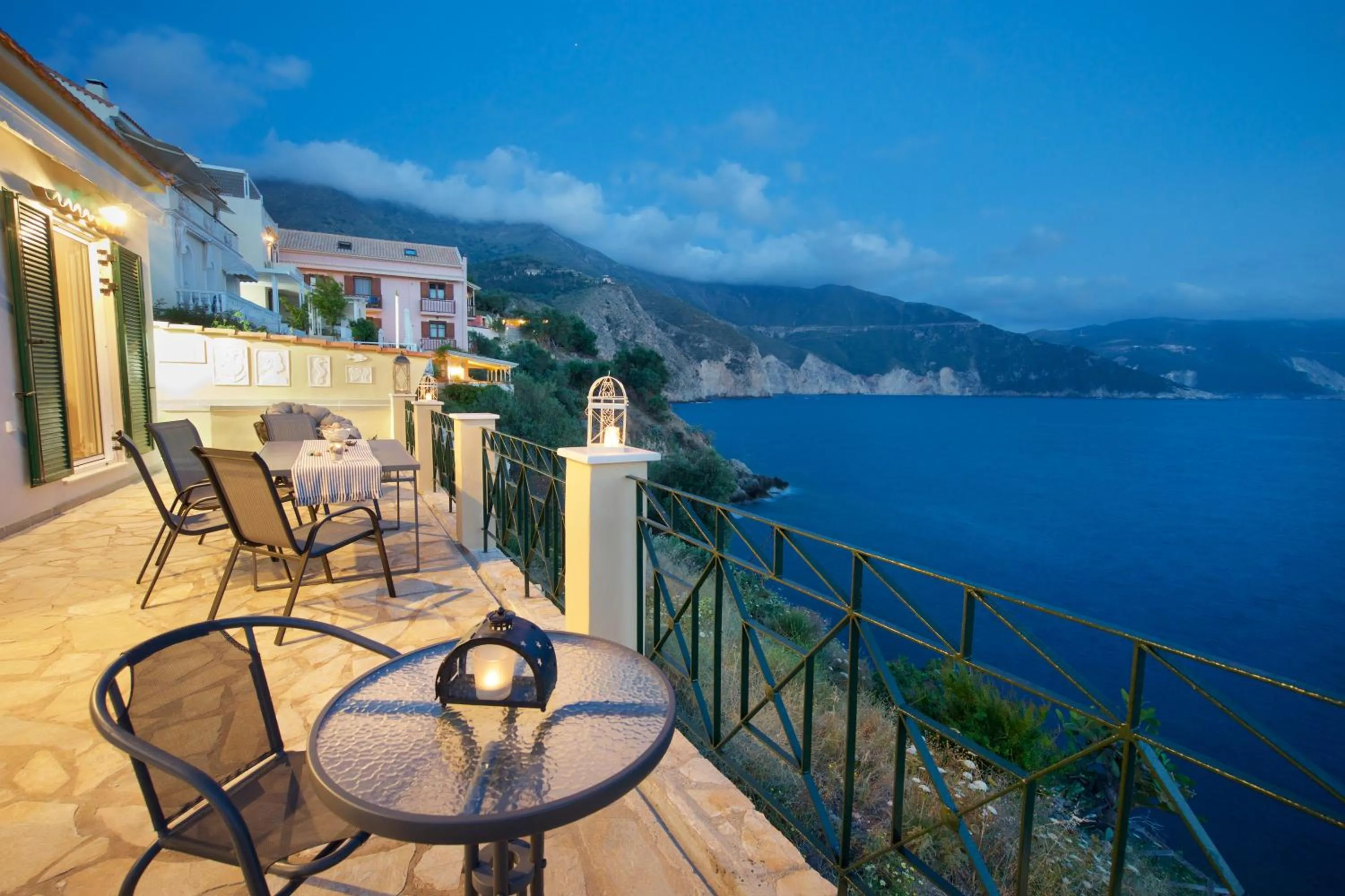 Balcony/Terrace in Villa Apoplous with pool