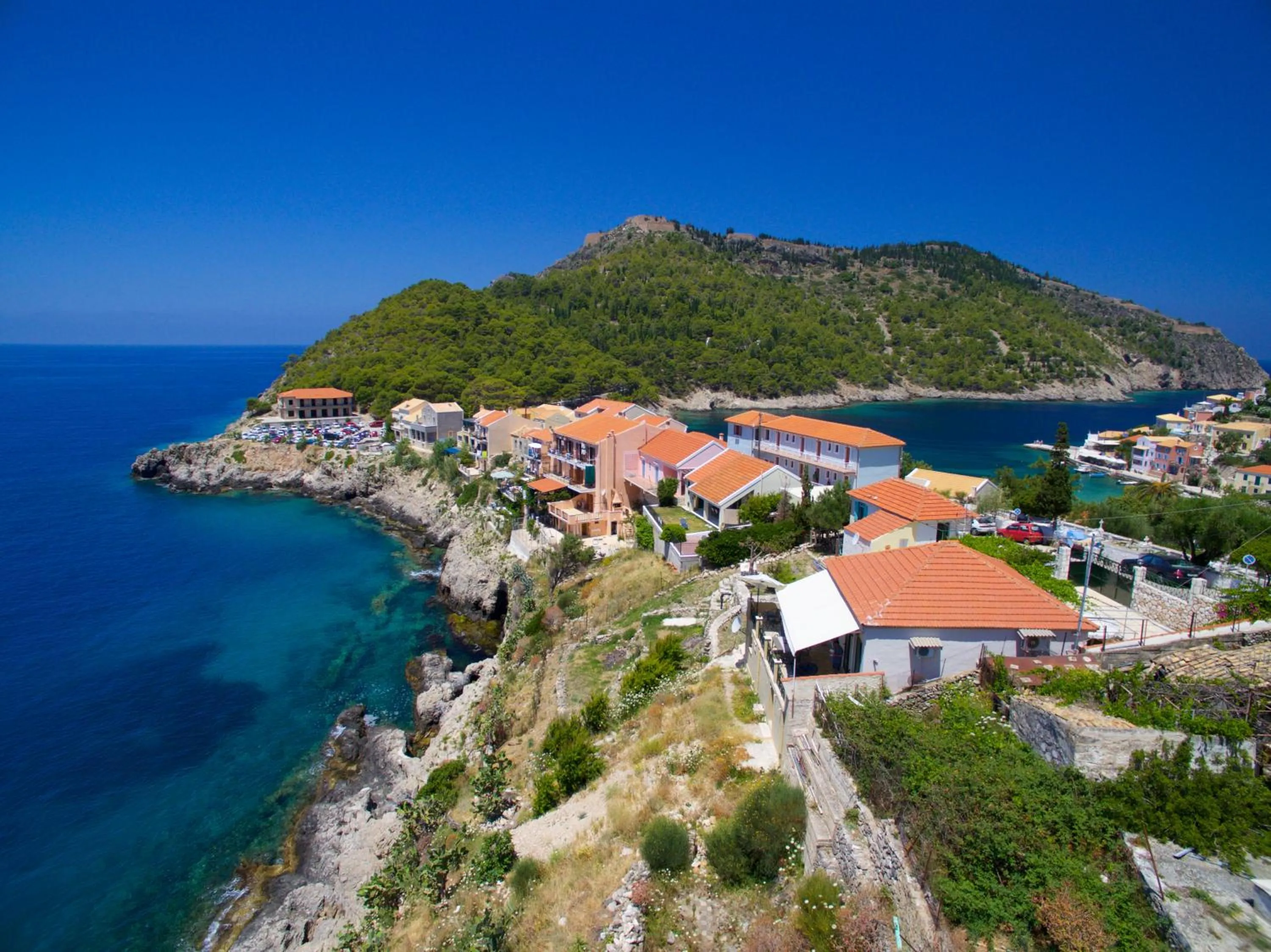 Natural landscape in Villa Apoplous with pool