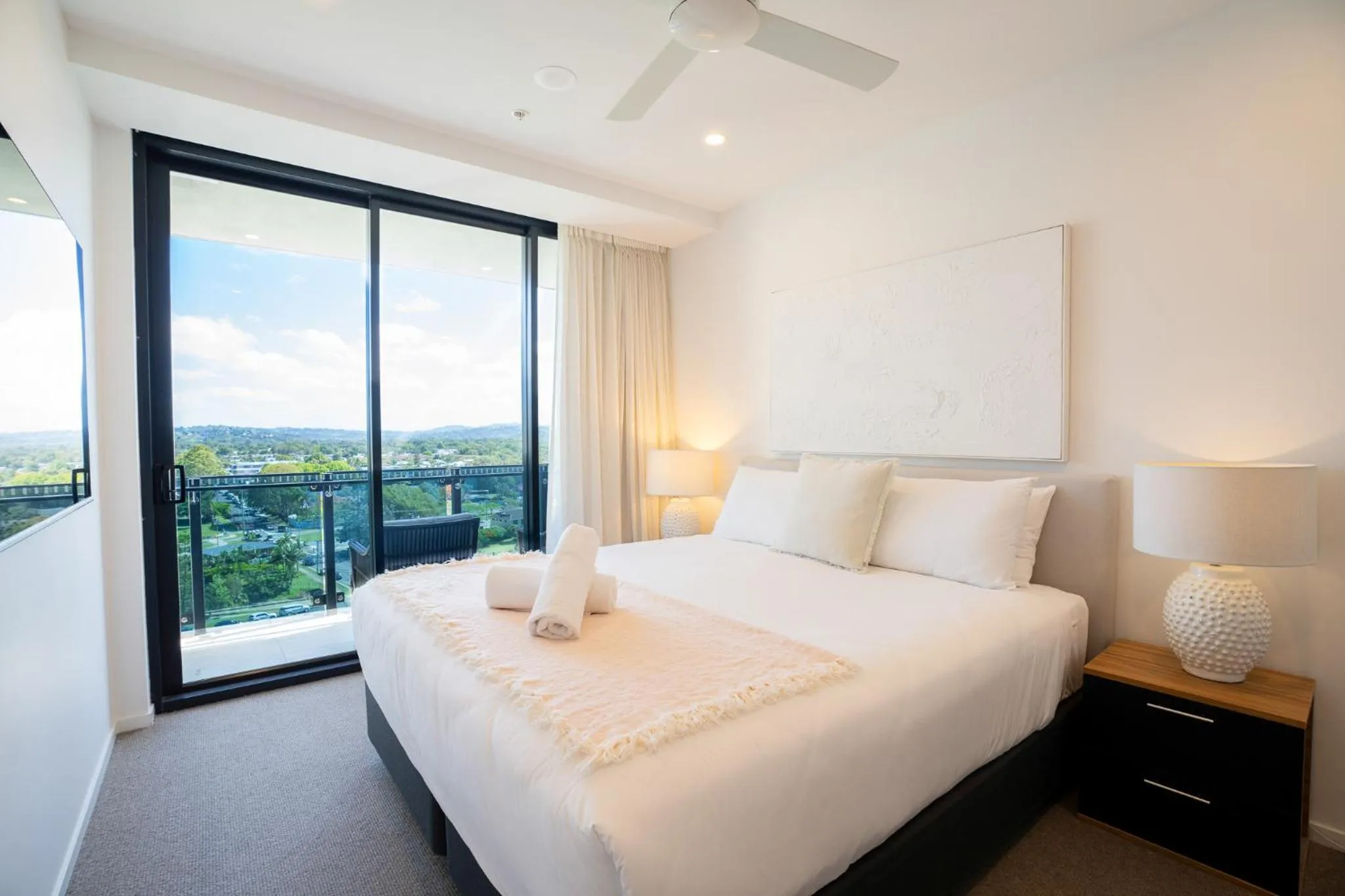 Bed in Iconic Kirra Beach Resort