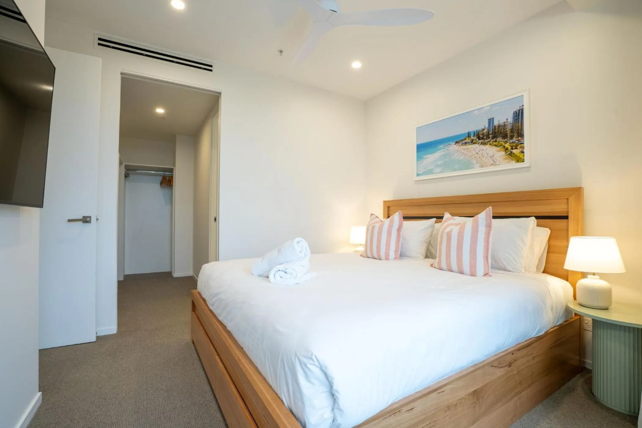 Bed in Iconic Kirra Beach Resort