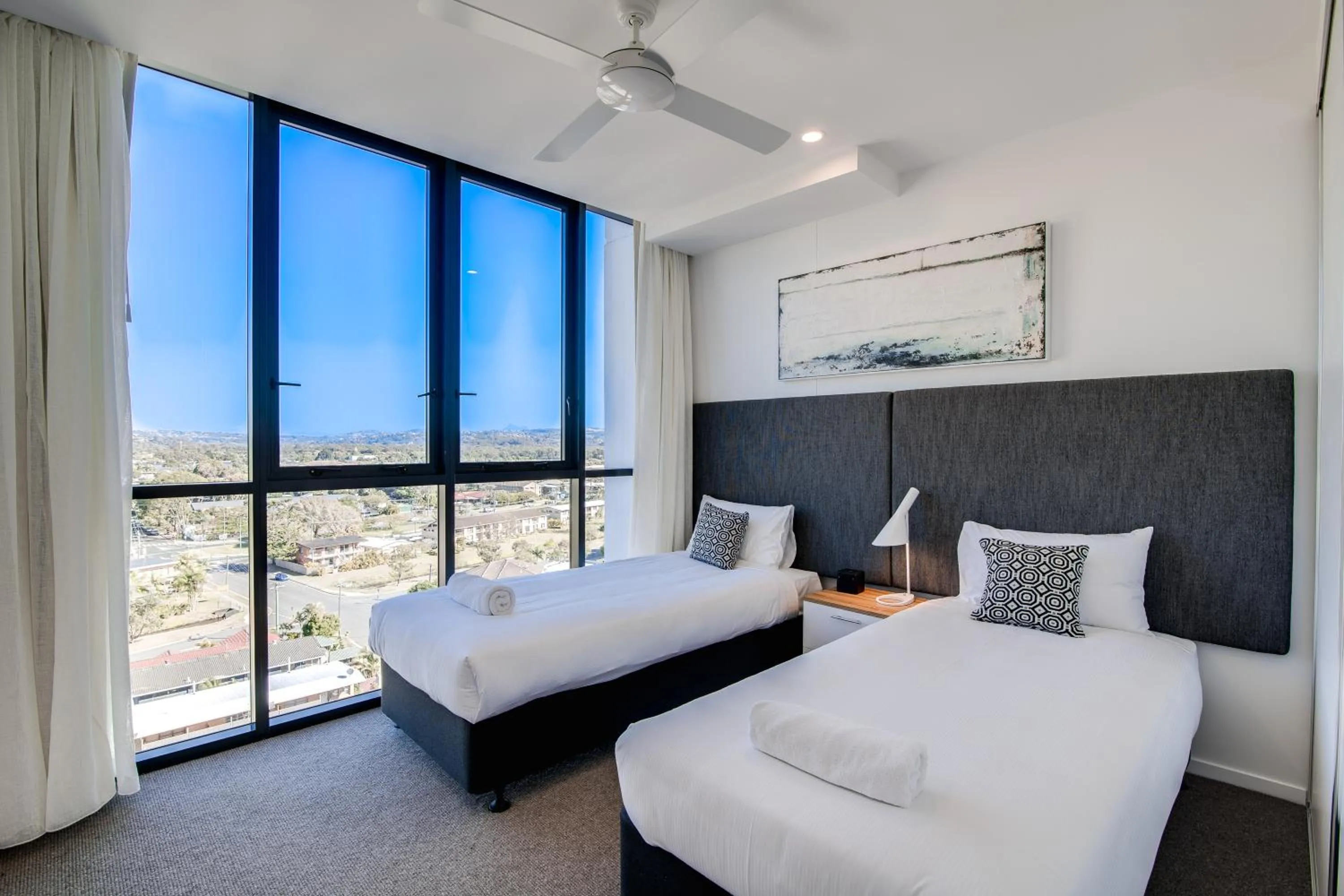 Bed in Iconic Kirra Beach Resort