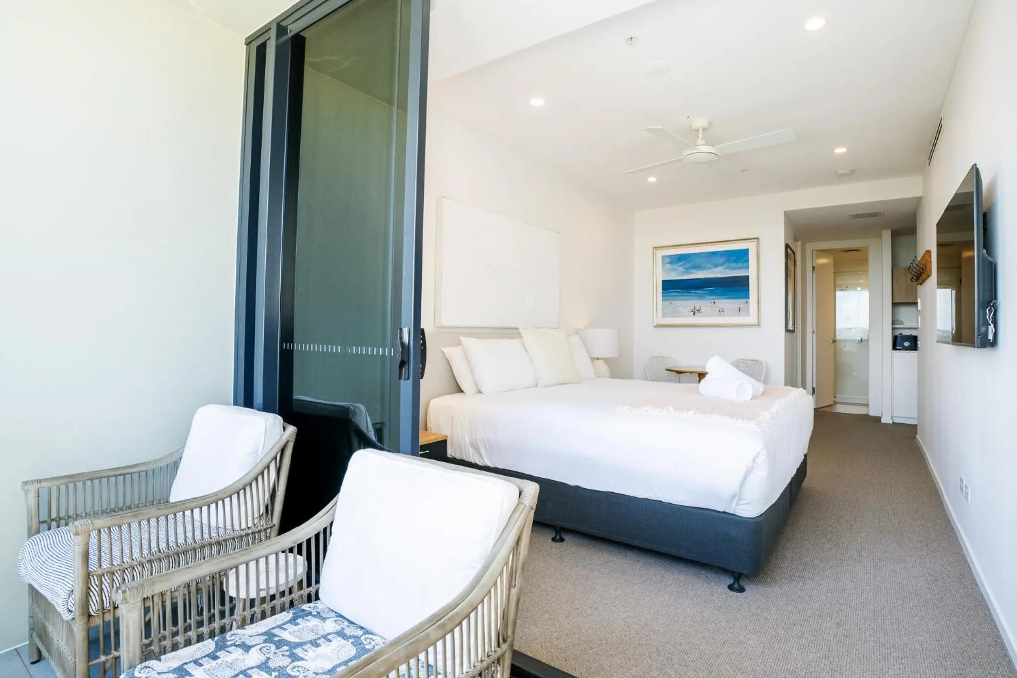 Bed in Iconic Kirra Beach Resort