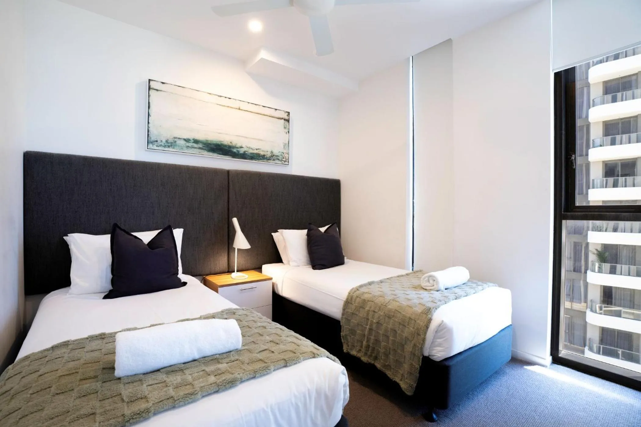 Bed in Iconic Kirra Beach Resort
