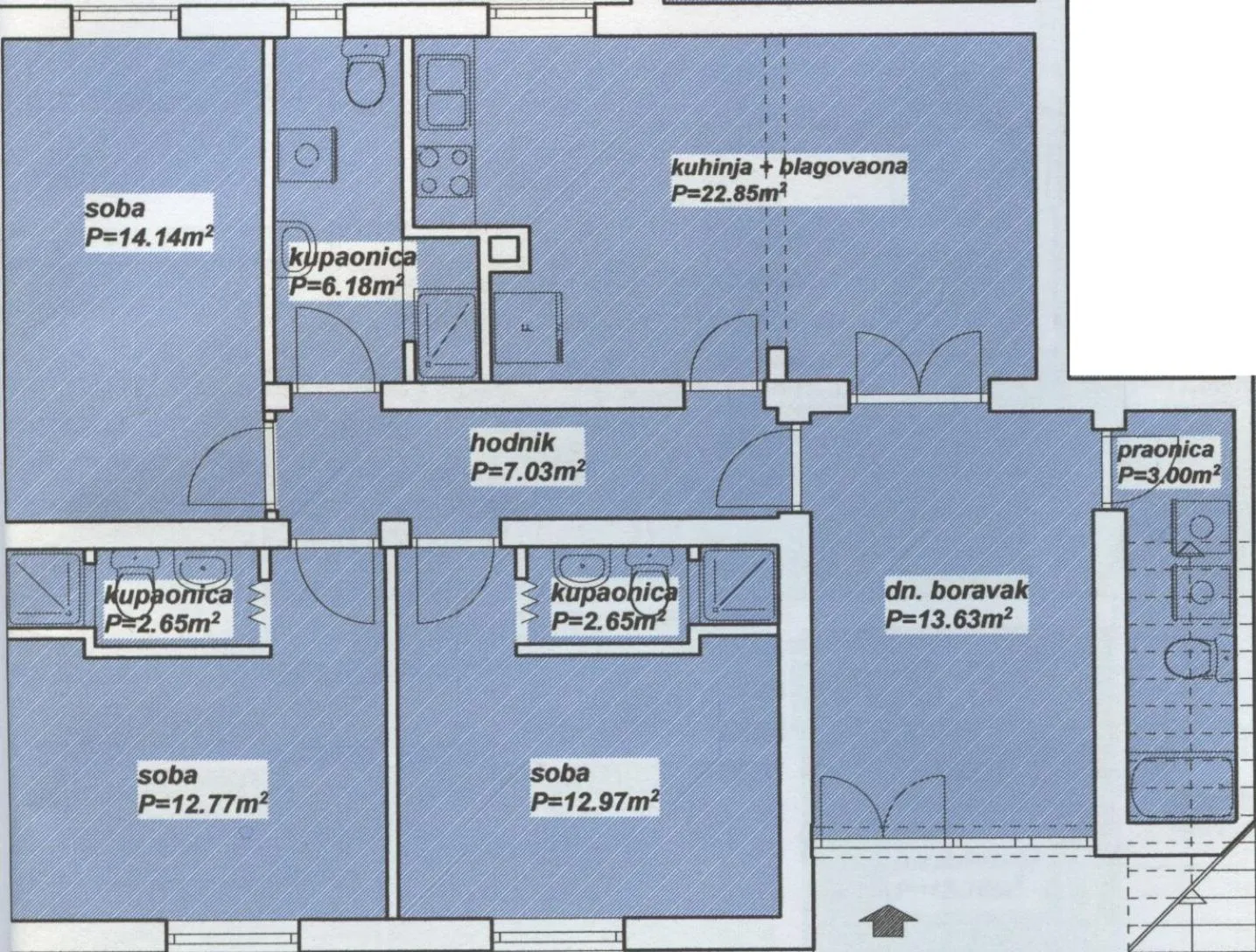 Floor plan in Villa Radić