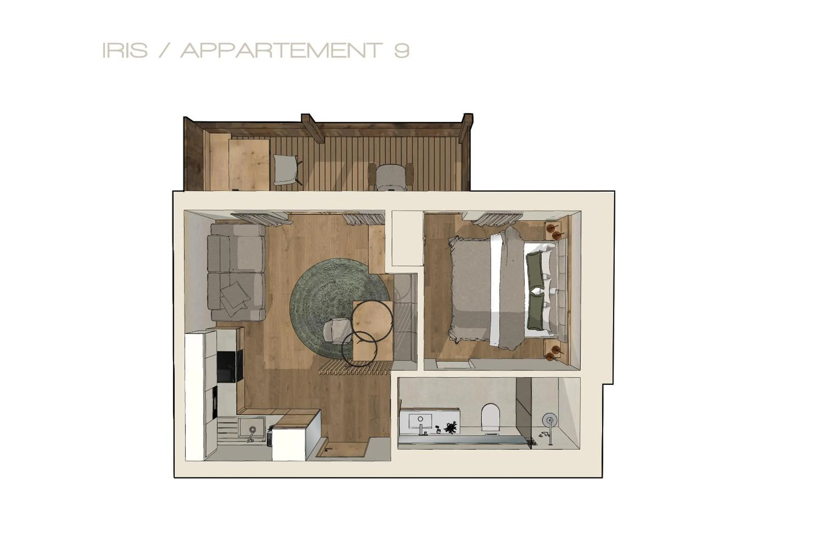 Kitchen or kitchenette in Aparthotel Iris