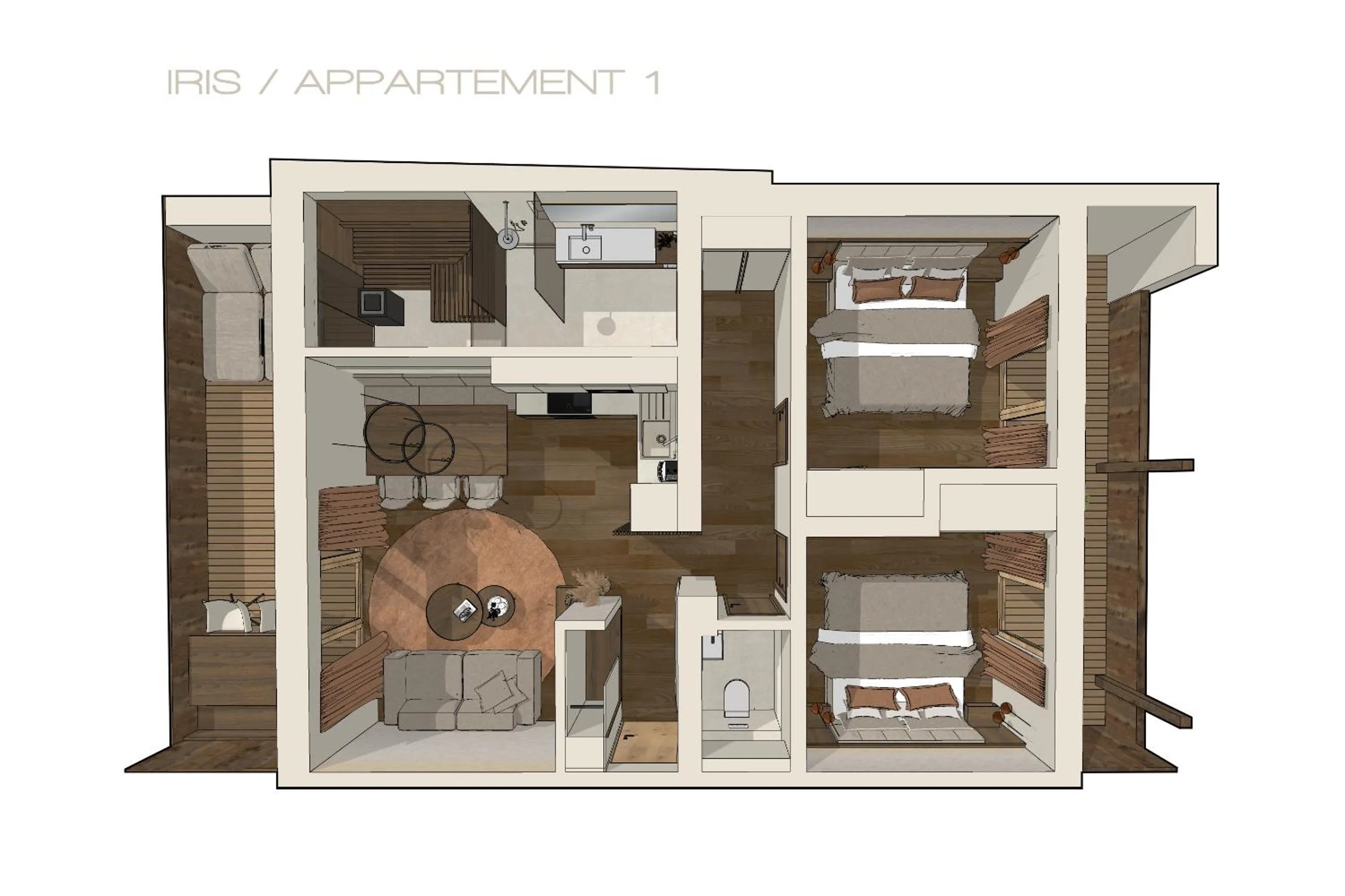 Floor plan in Aparthotel Iris