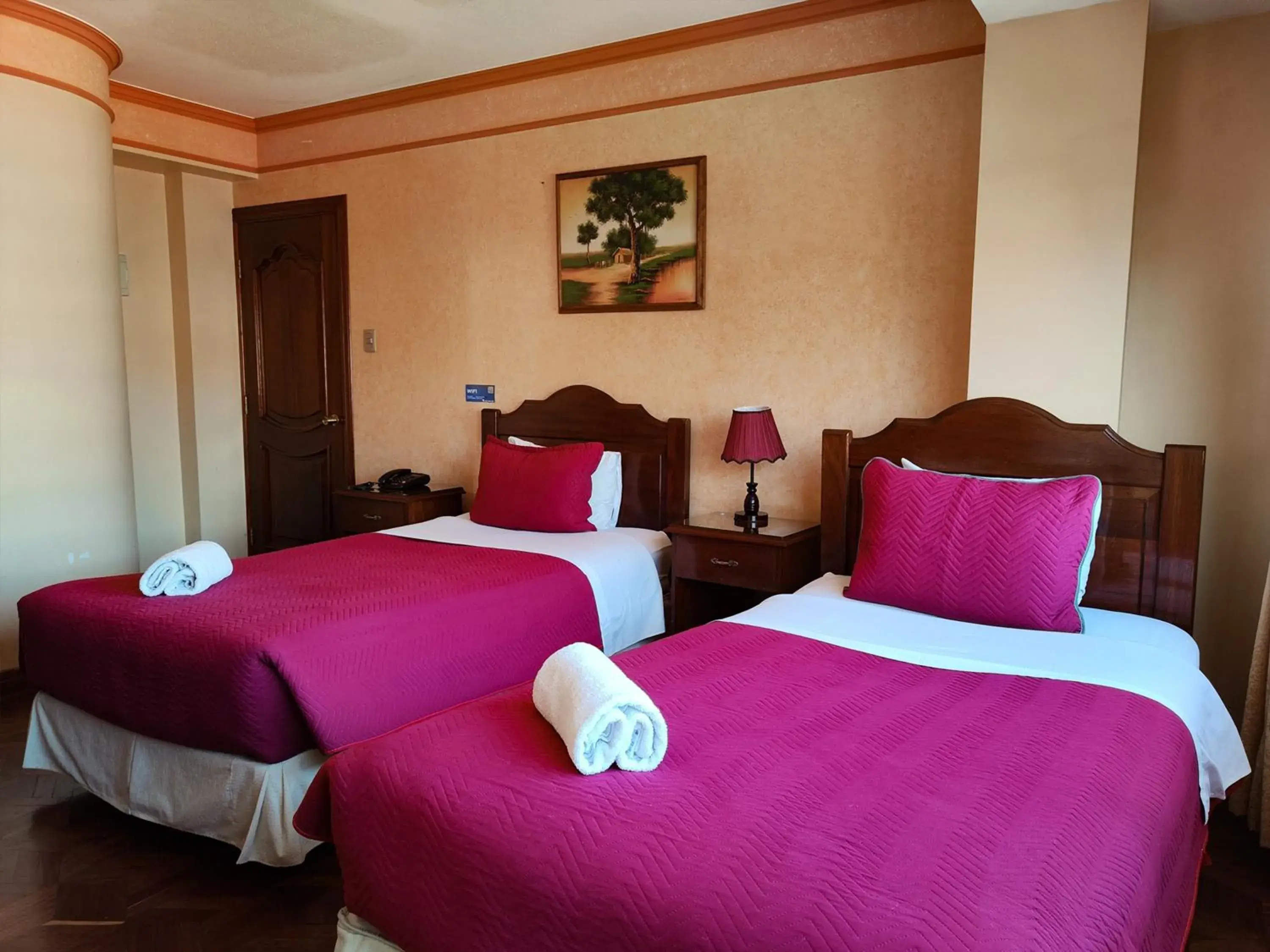 Twin Room with City View in Hotel Diamante Azul Twin Room with City View in Hotel Diamante Azul