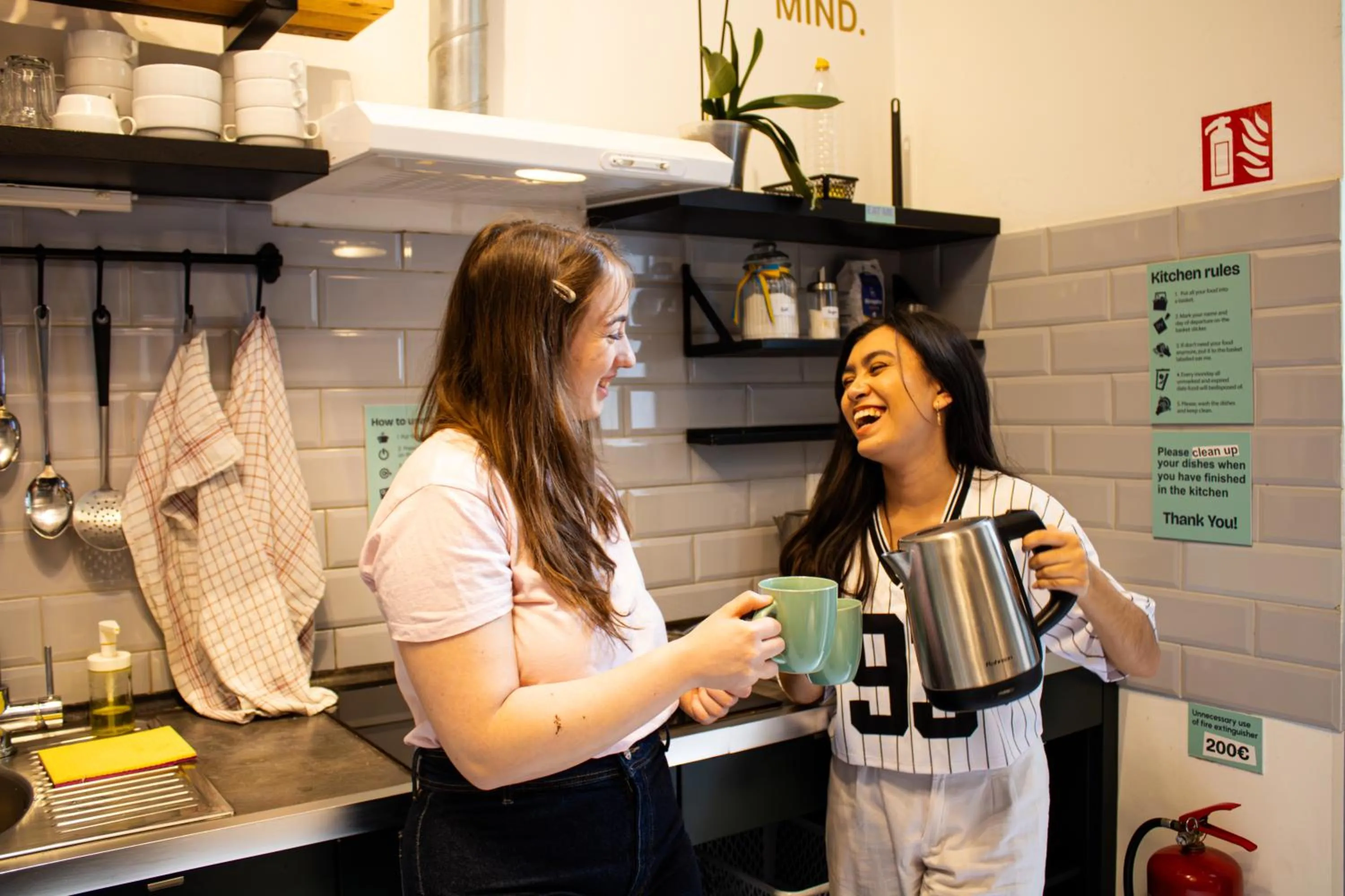 Communal kitchen in Prague Dream Hostel