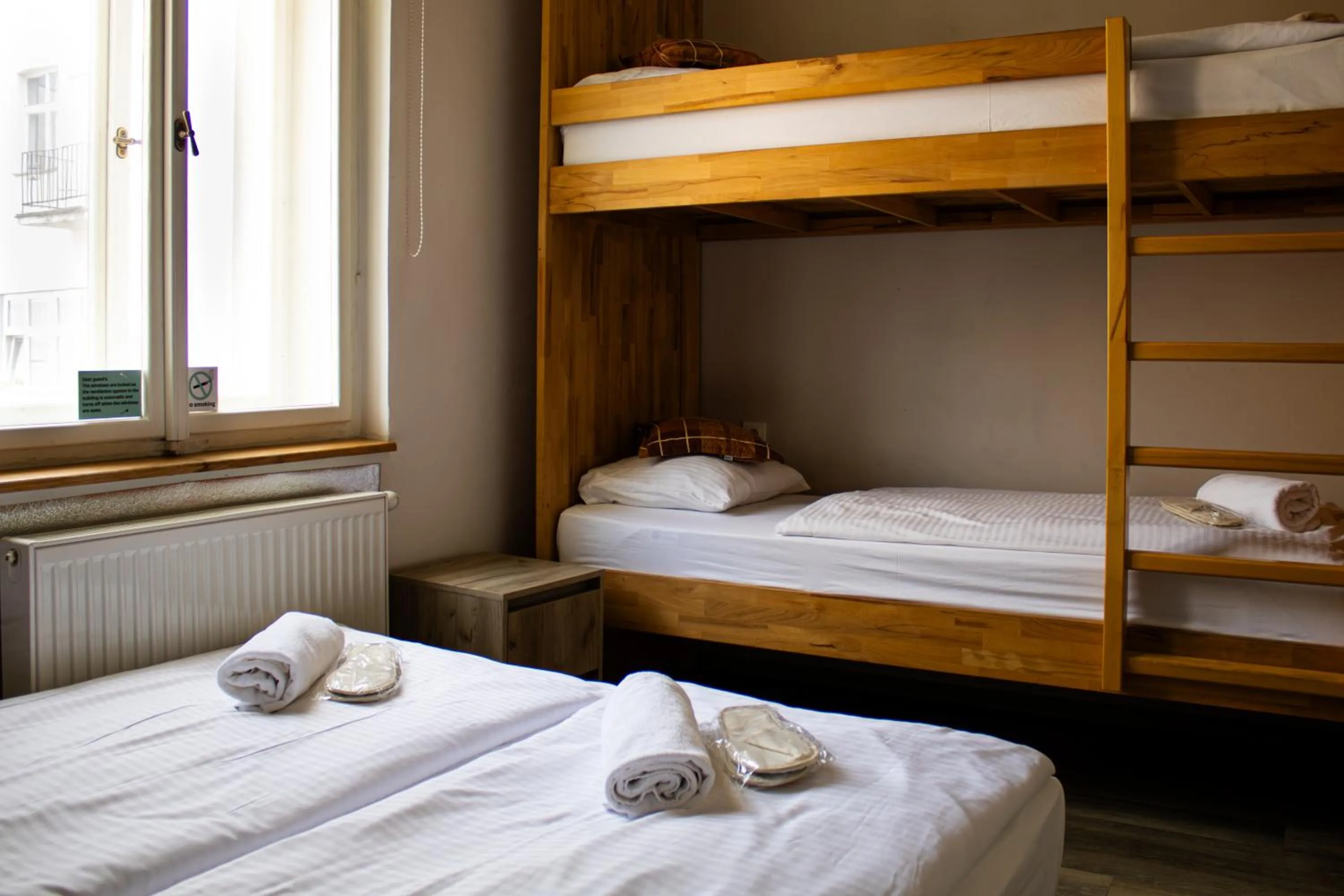 towels, Bed in Prague Dream Hostel