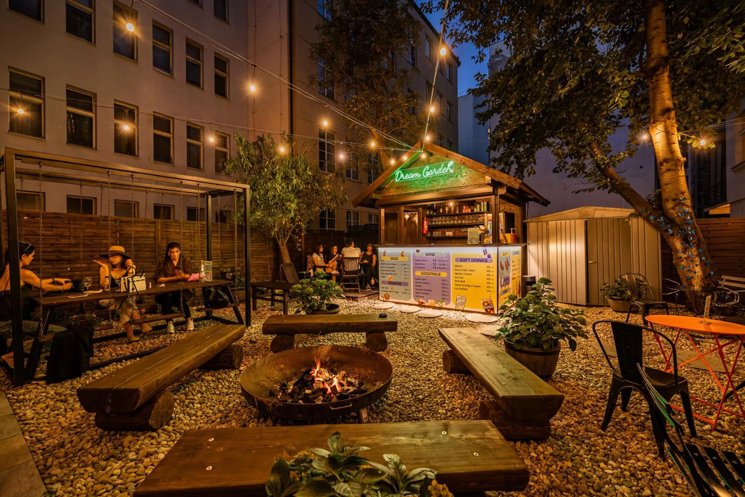 Patio in Prague Dream Hostel