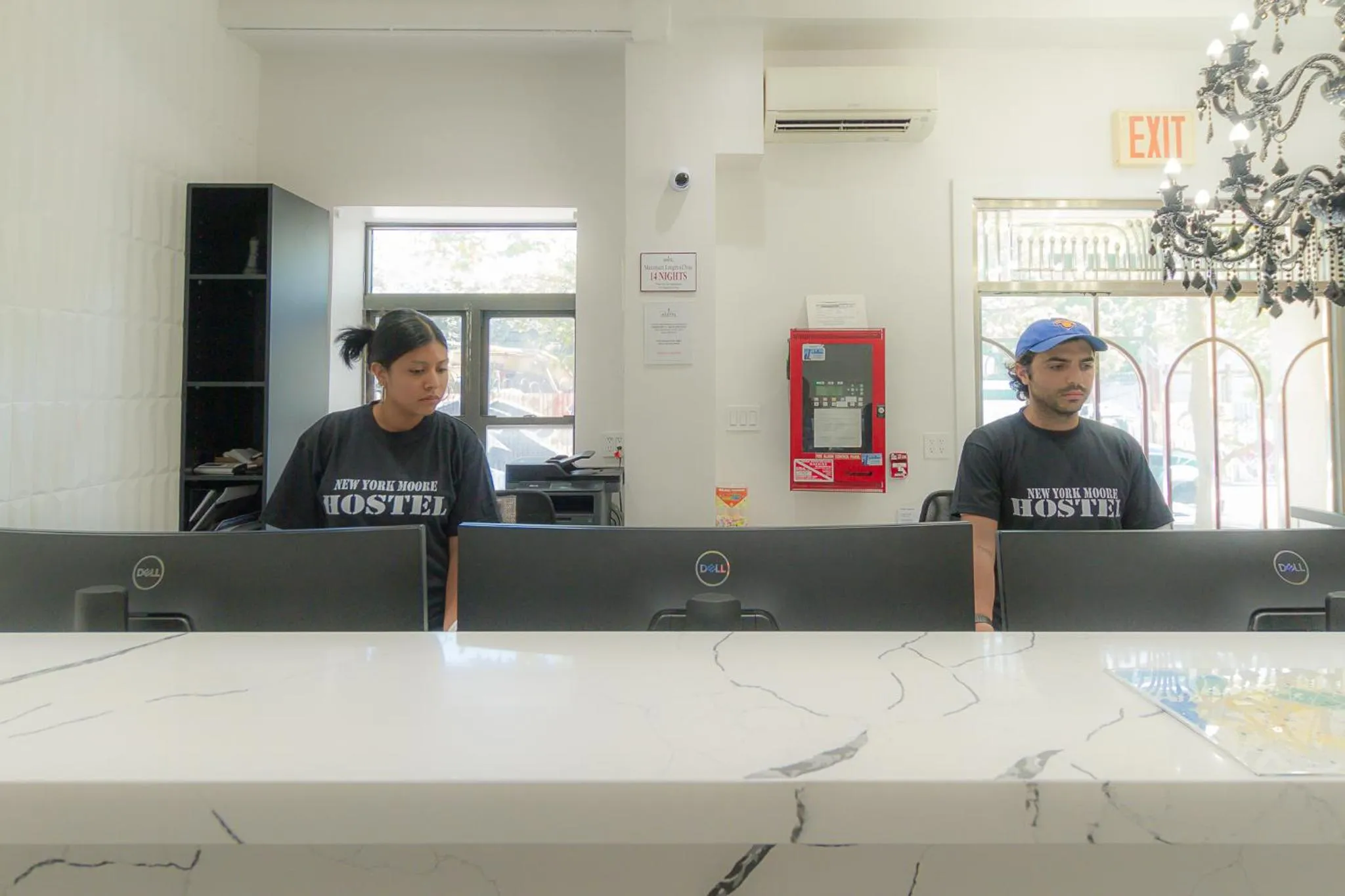 Lobby or reception in NY Moore Hostel