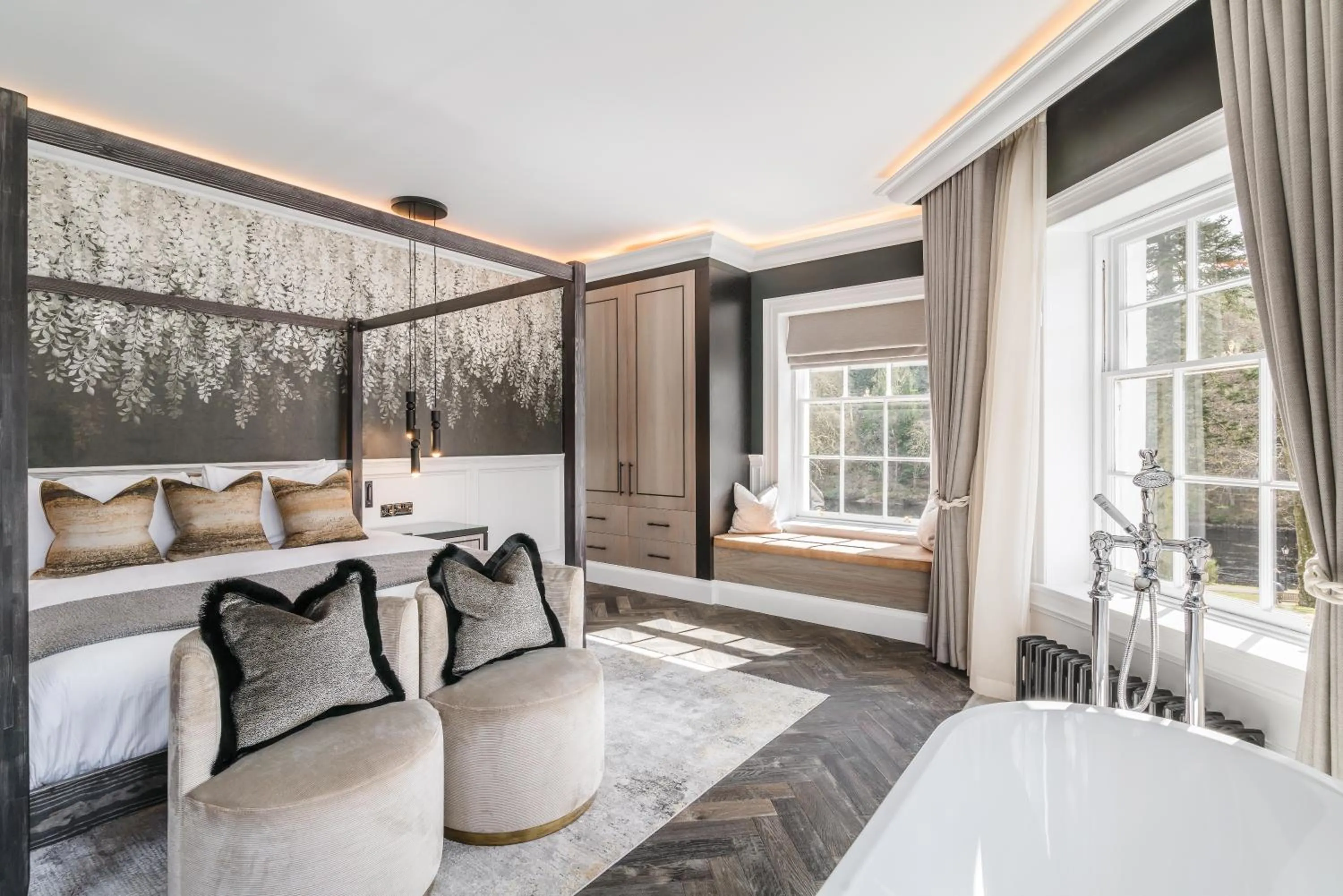 Bed in Dunkeld House Hotel