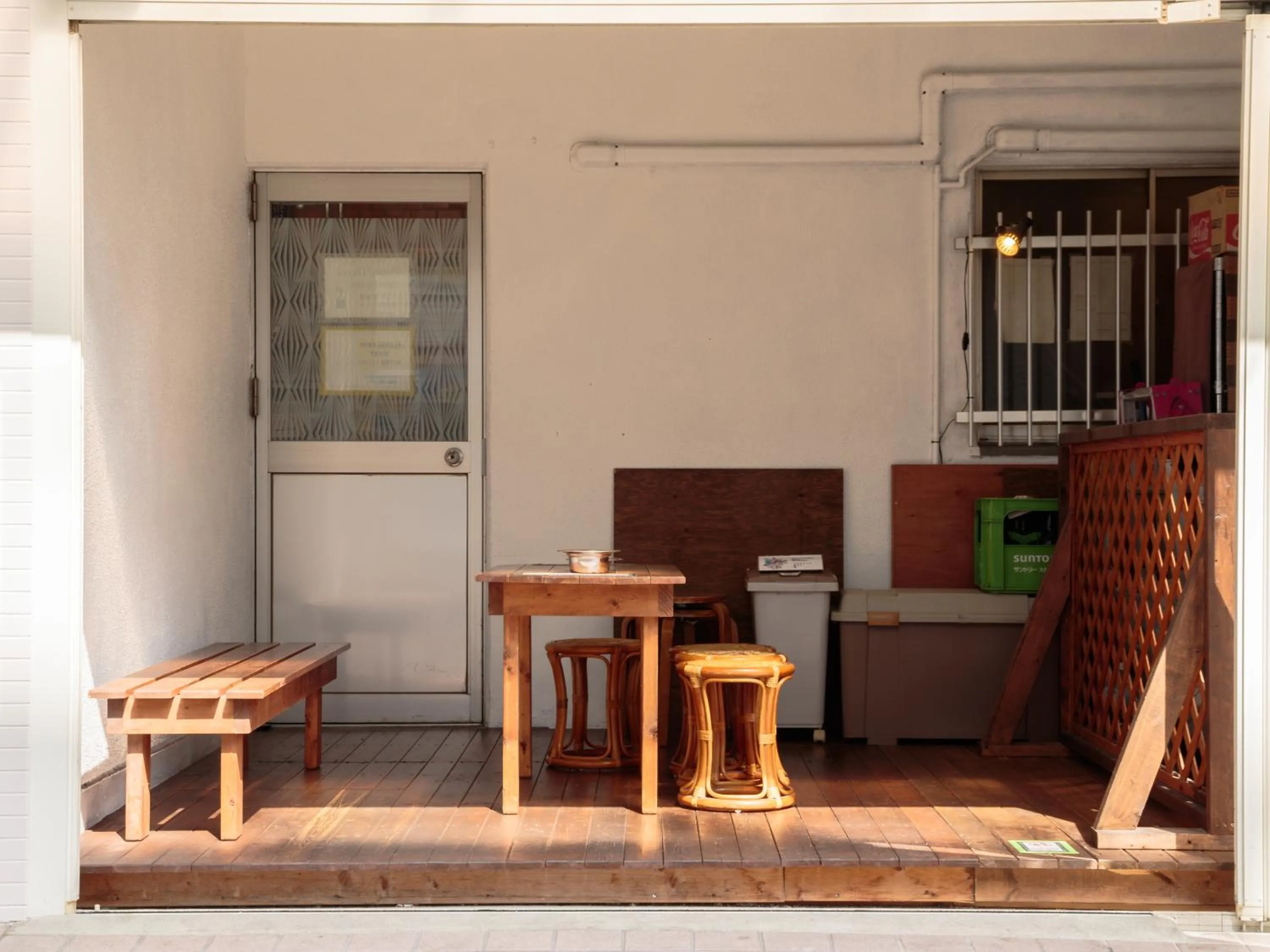 Patio in J-Hoppers Hiroshima Guesthouse