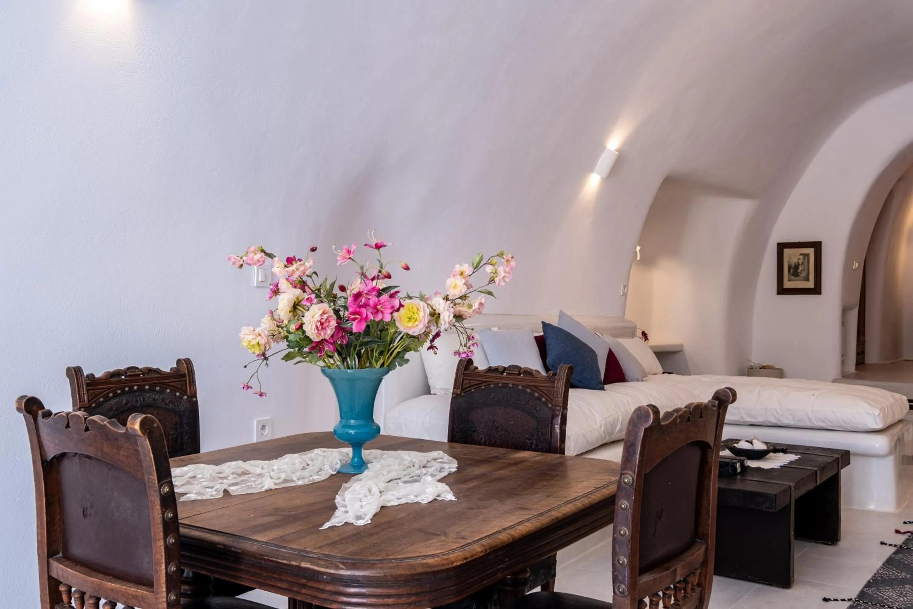 Dining area, Bed in Abelis Canava Luxury Suites