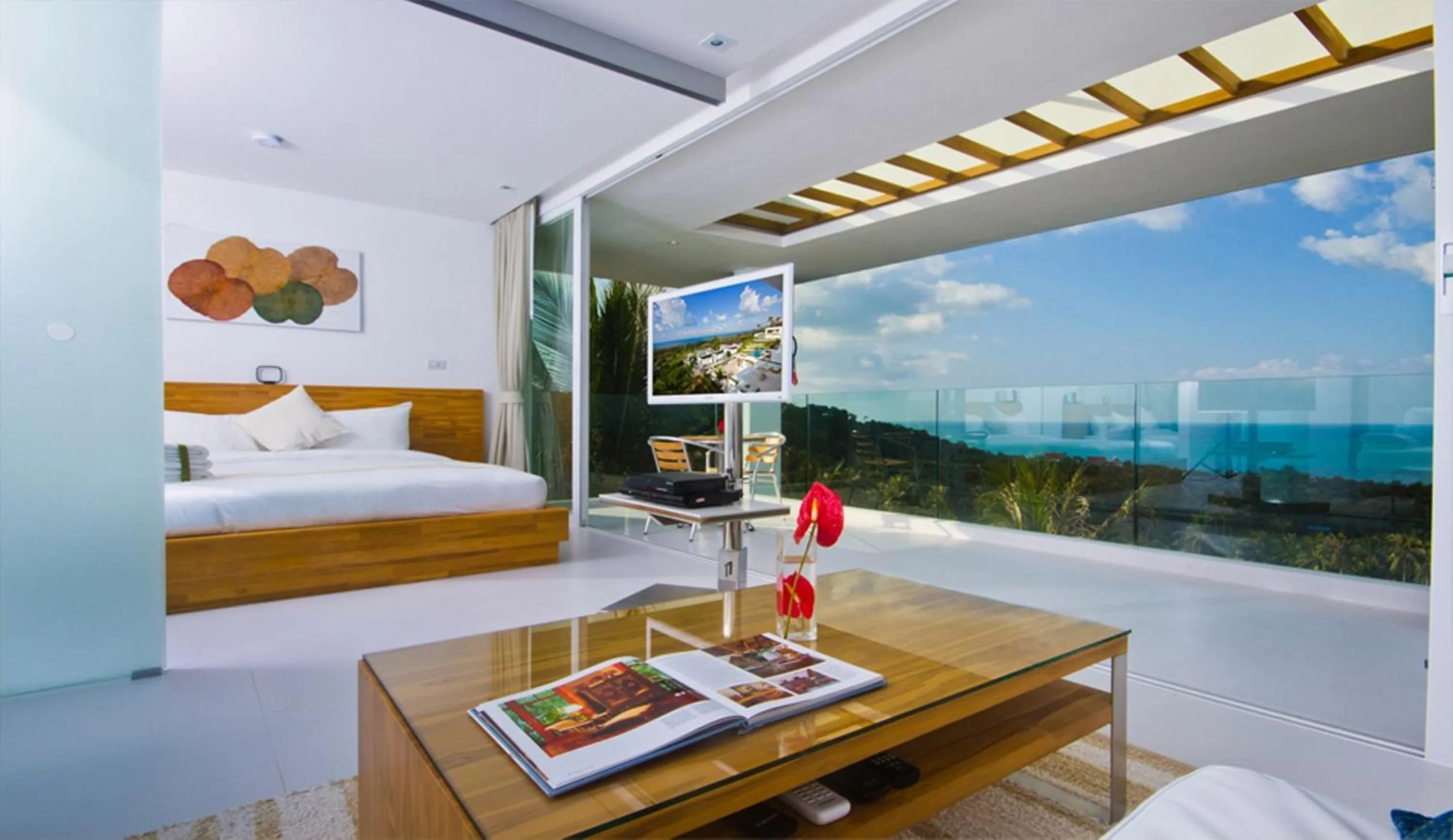 Bed in Code Samui Hotel