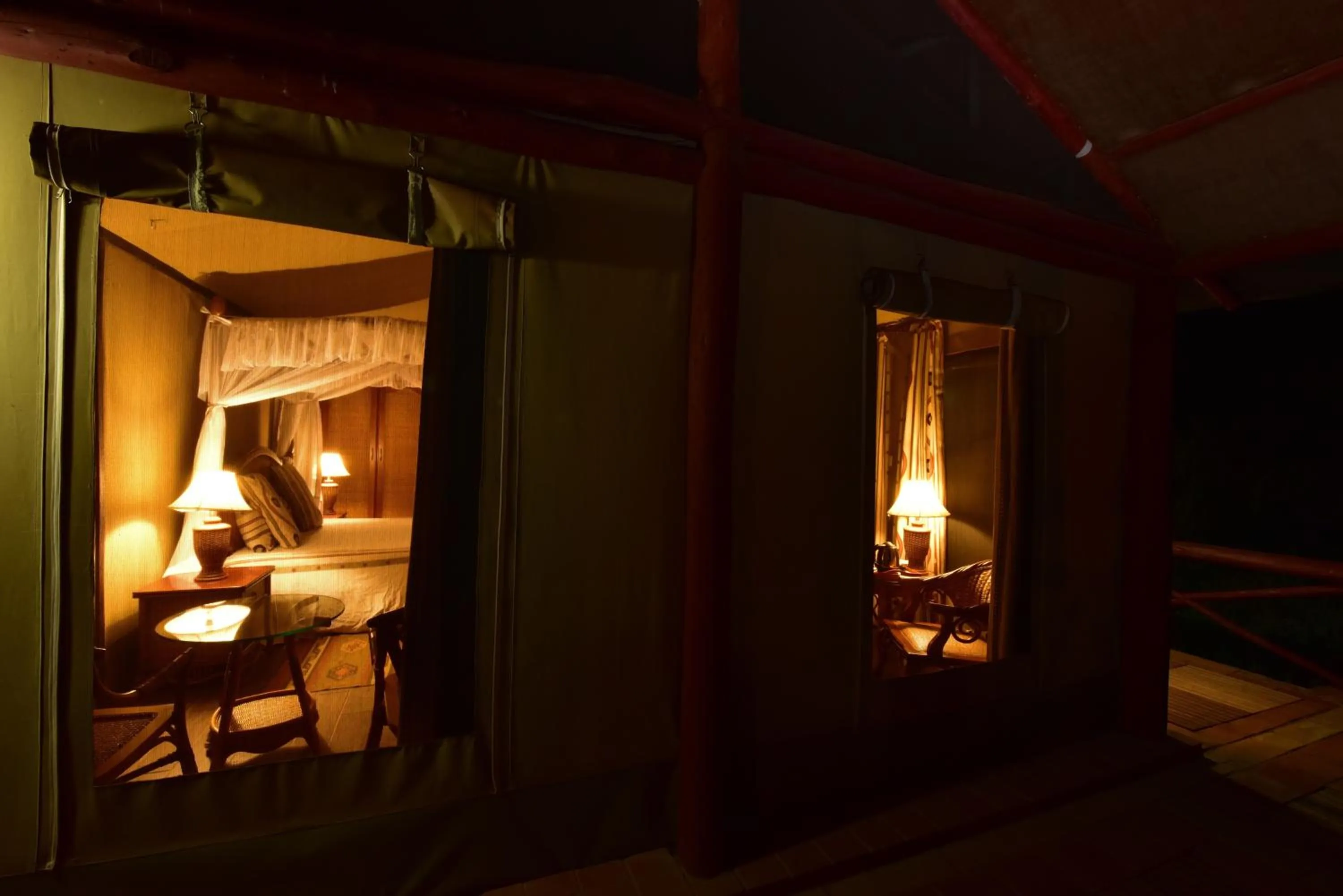 Patio, Bed in Kilima Safari Camp