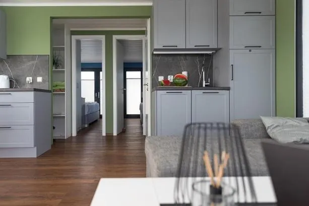 Kitchen or kitchenette in Schwimmende Häuser im BALTIC SEA RESORT