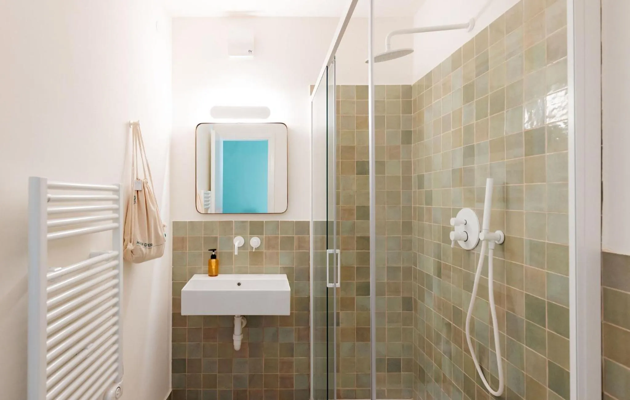 Shower in Tomato Urban Retreat