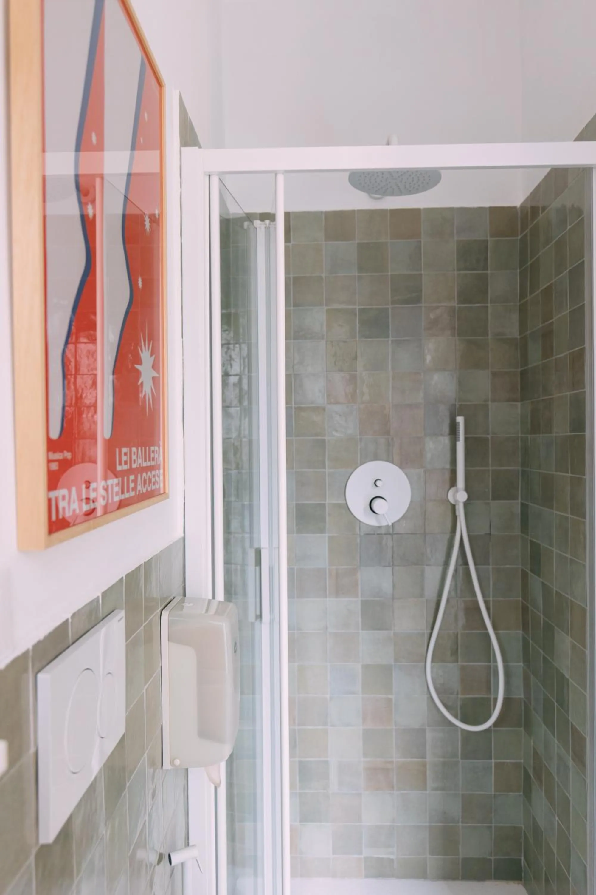 Shower in Tomato Urban Retreat