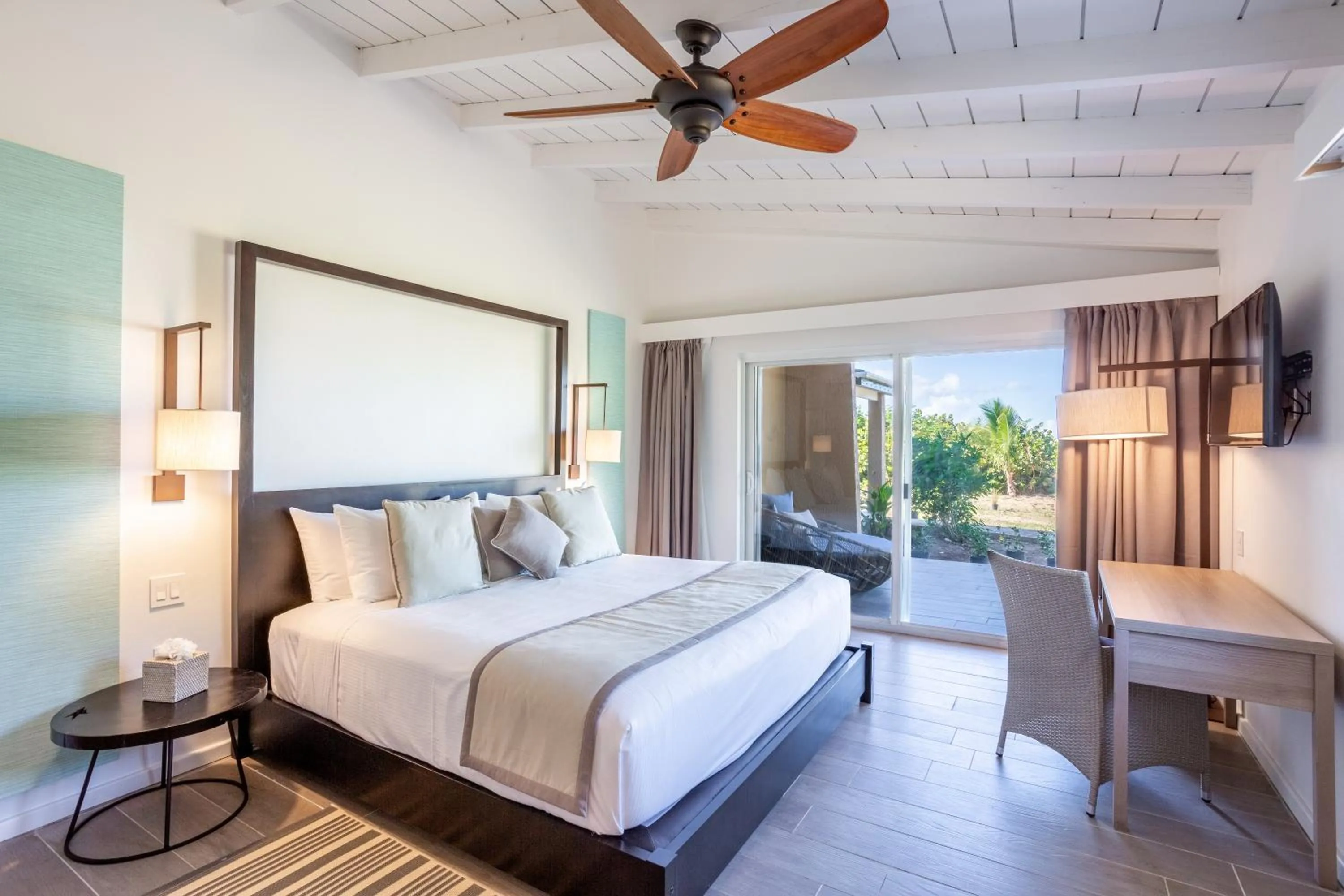 Bed in Wyndham Tortola BVI Lambert Beach Resort