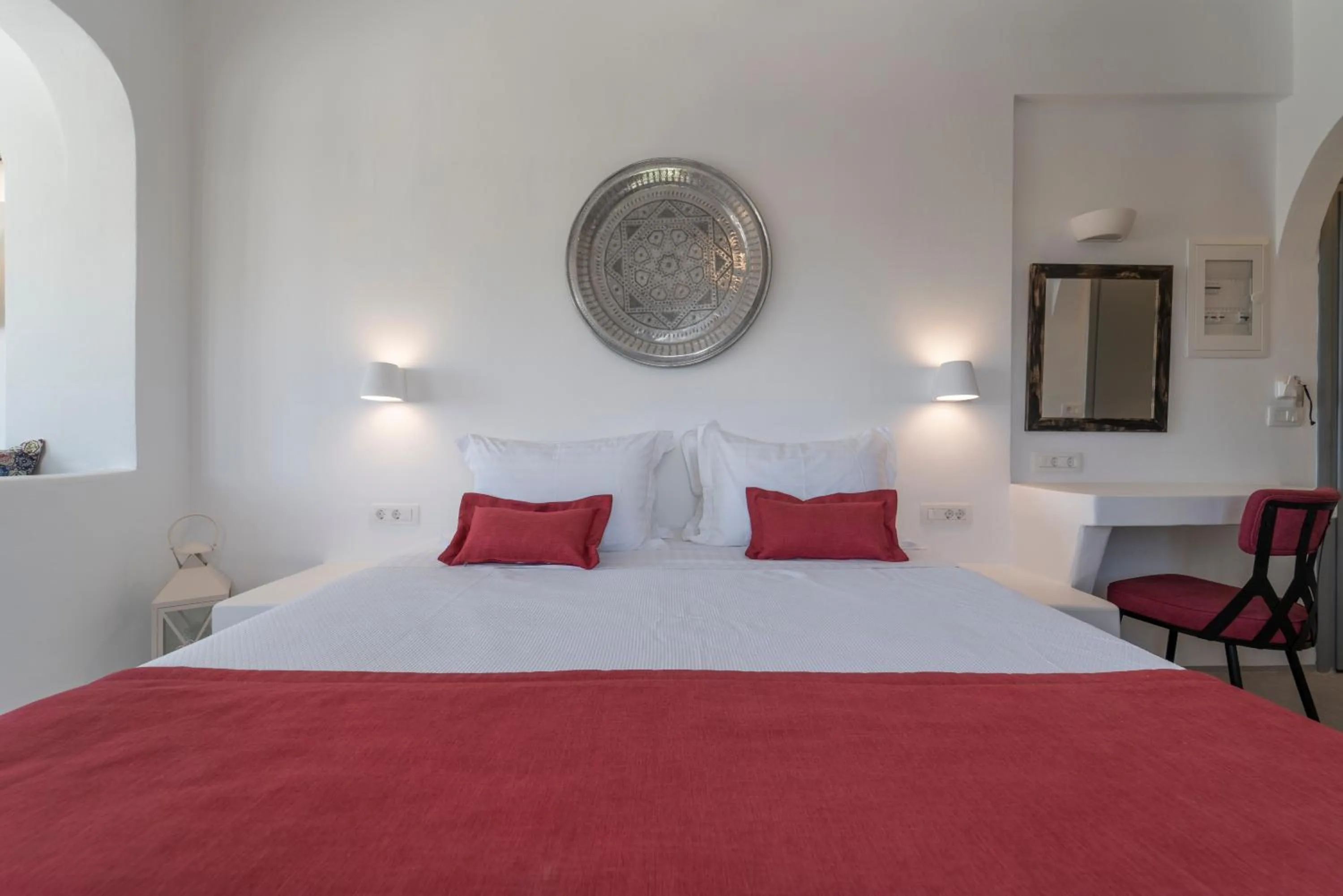 Bed in Black Coast Santorini