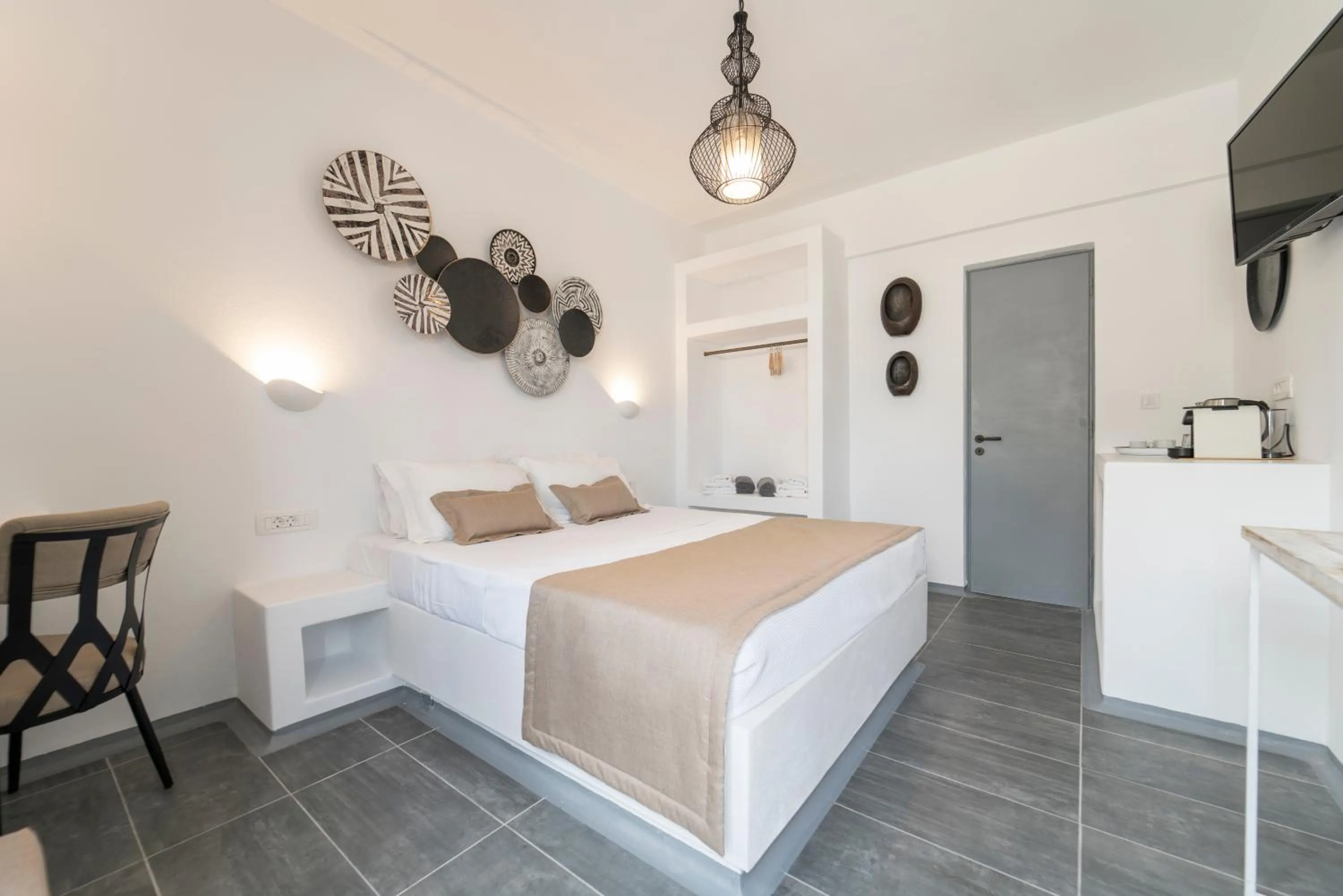 Bed in Black Coast Santorini