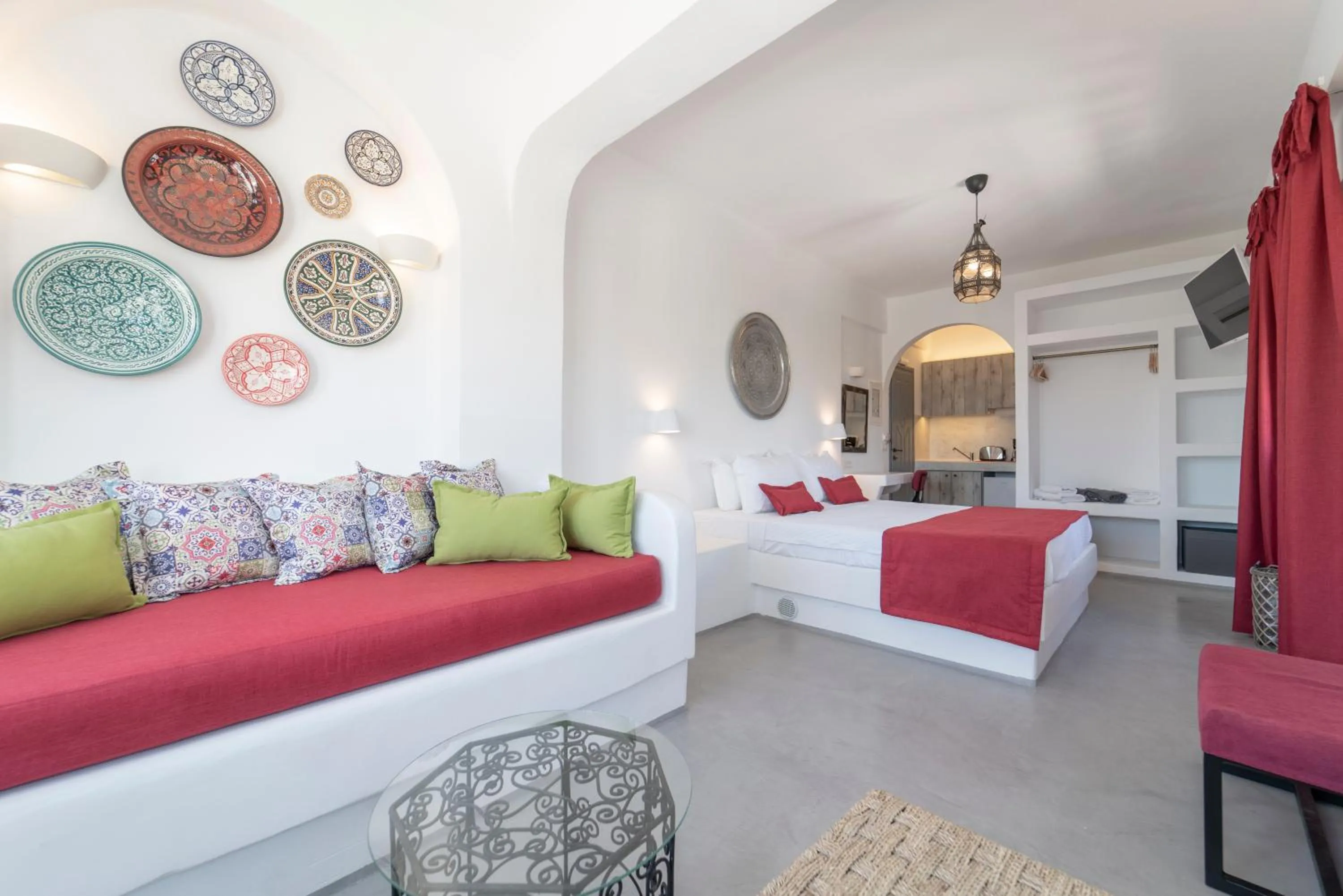 Bed in Black Coast Santorini