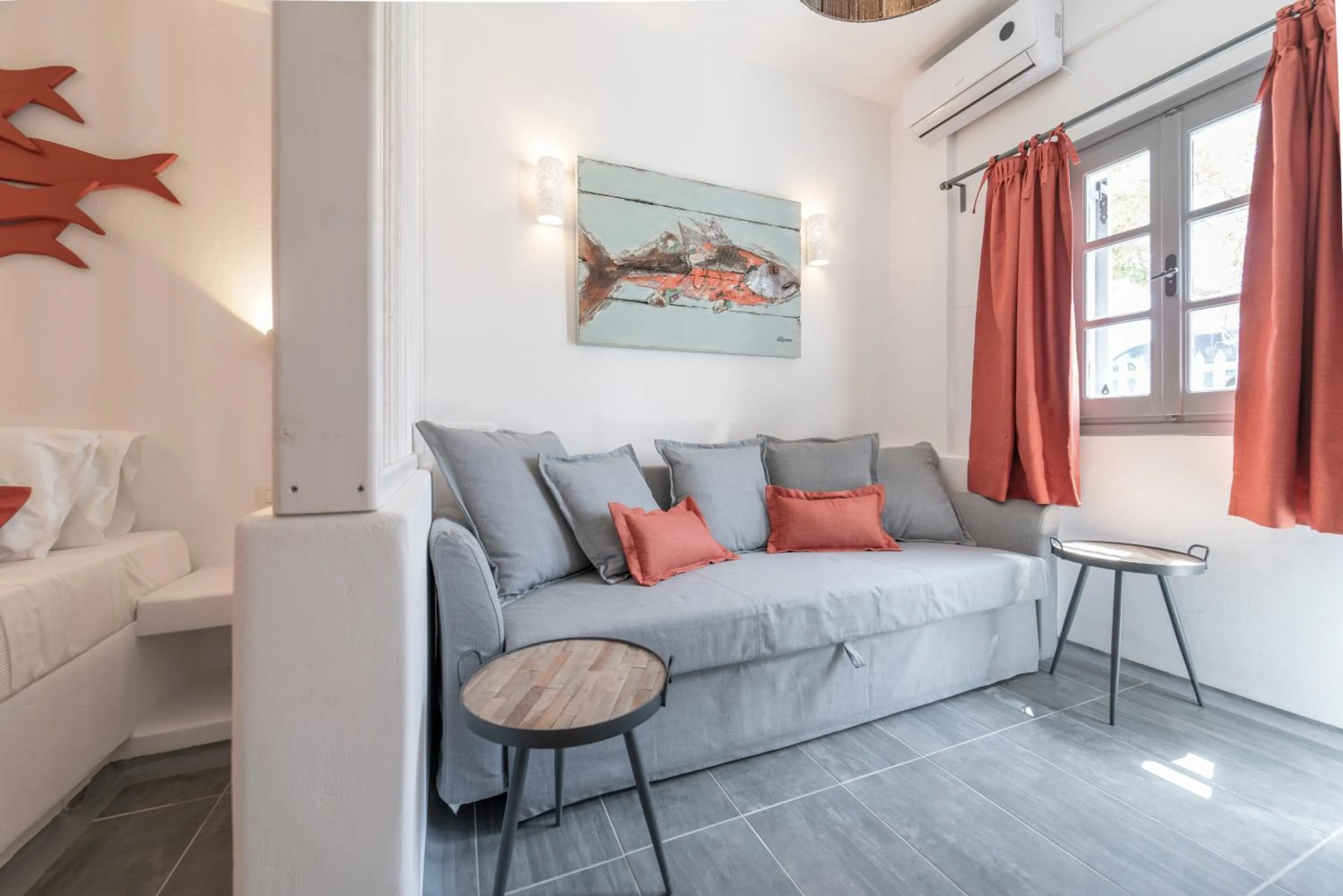 Bed in Black Coast Santorini