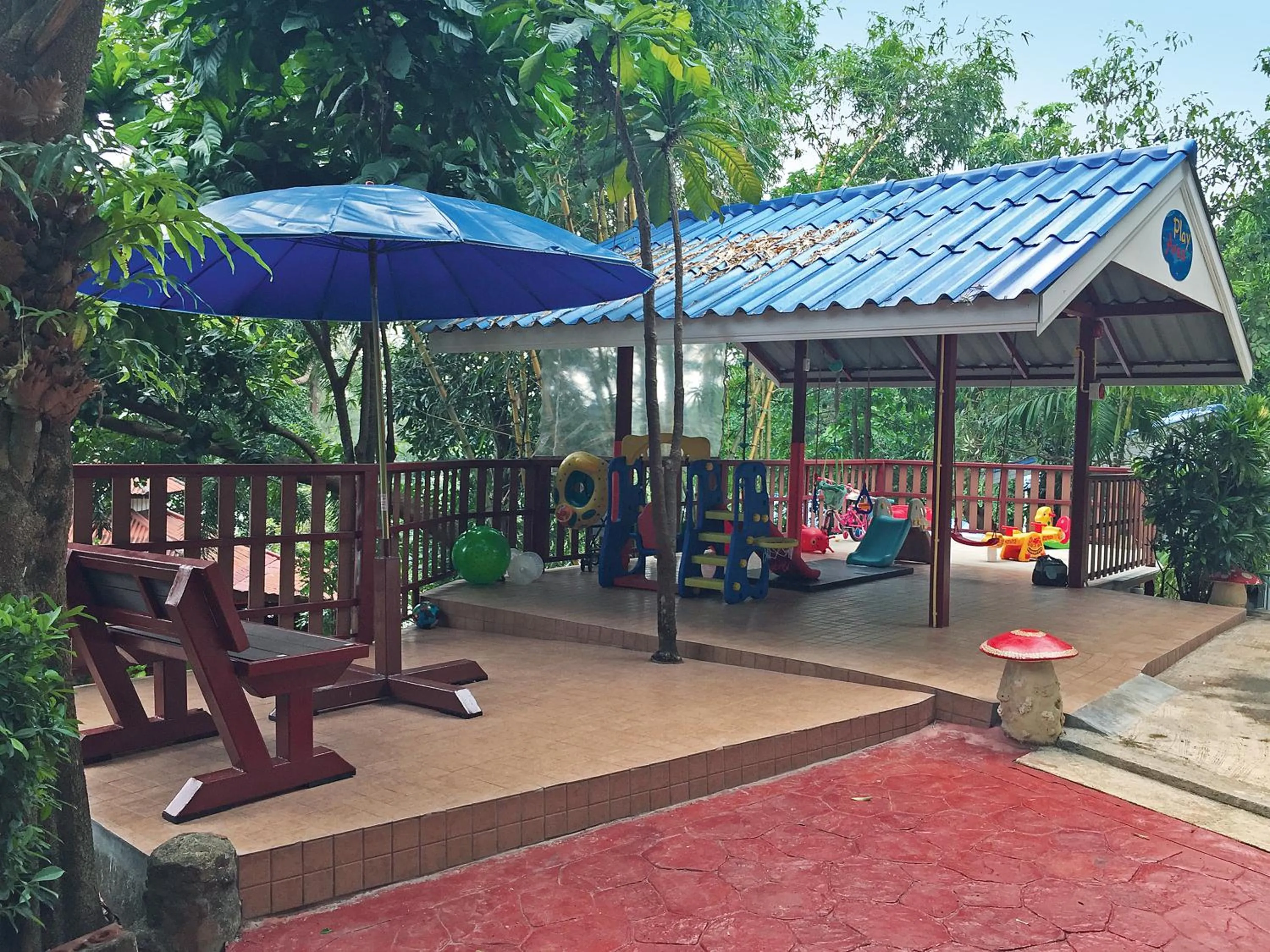 Children play ground in Koh Mak Buri Hut Natural Resort