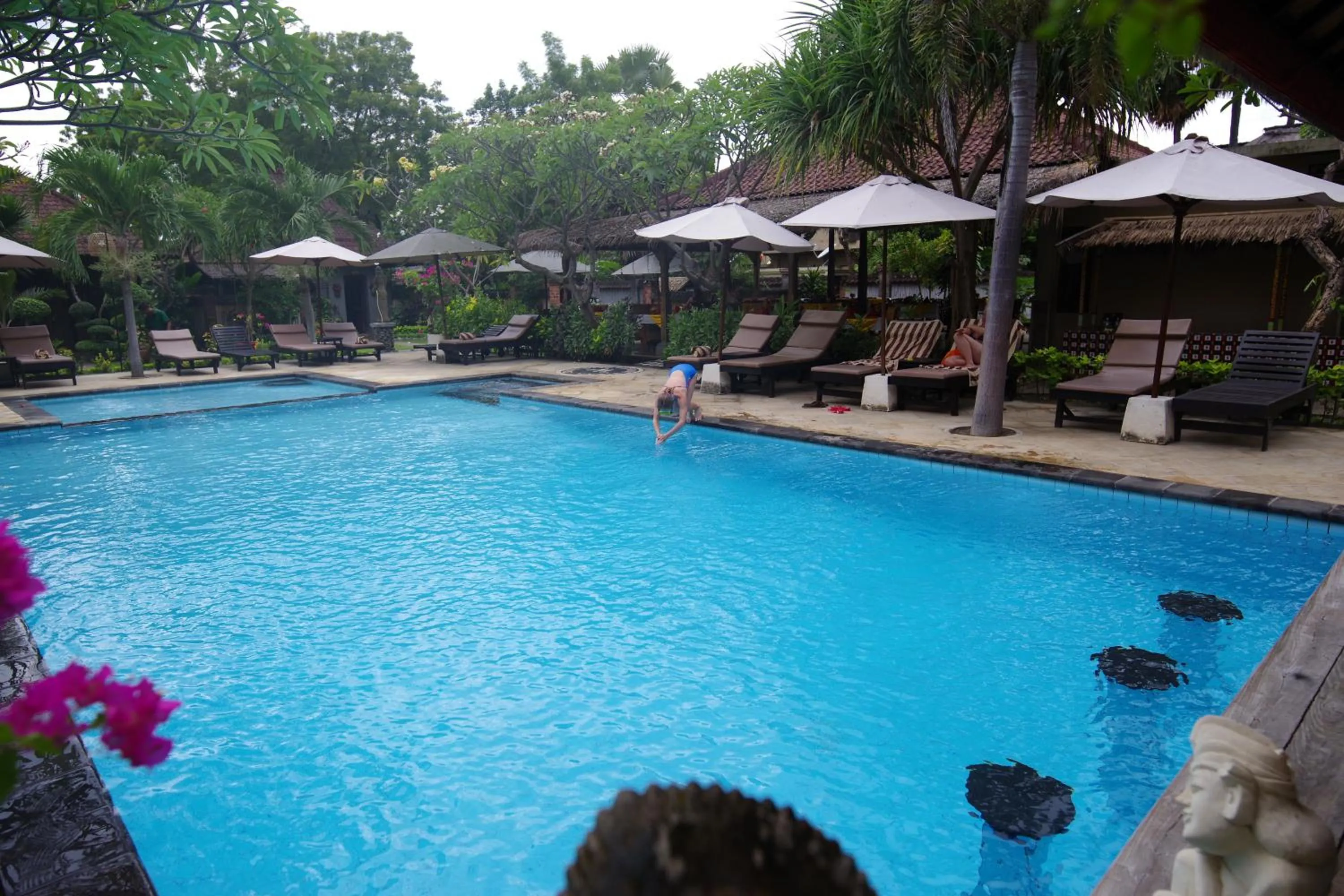 Pool view in Tirta Sari Bungalow