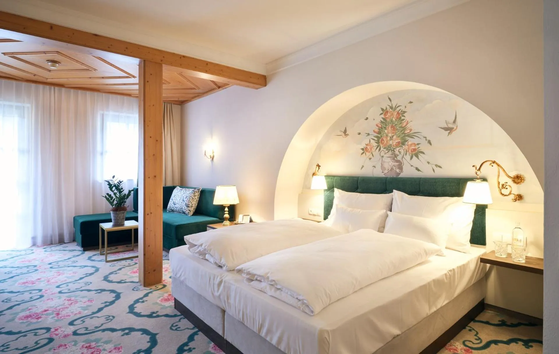 Seating area, Bed in Hotel Pichlmayrgut