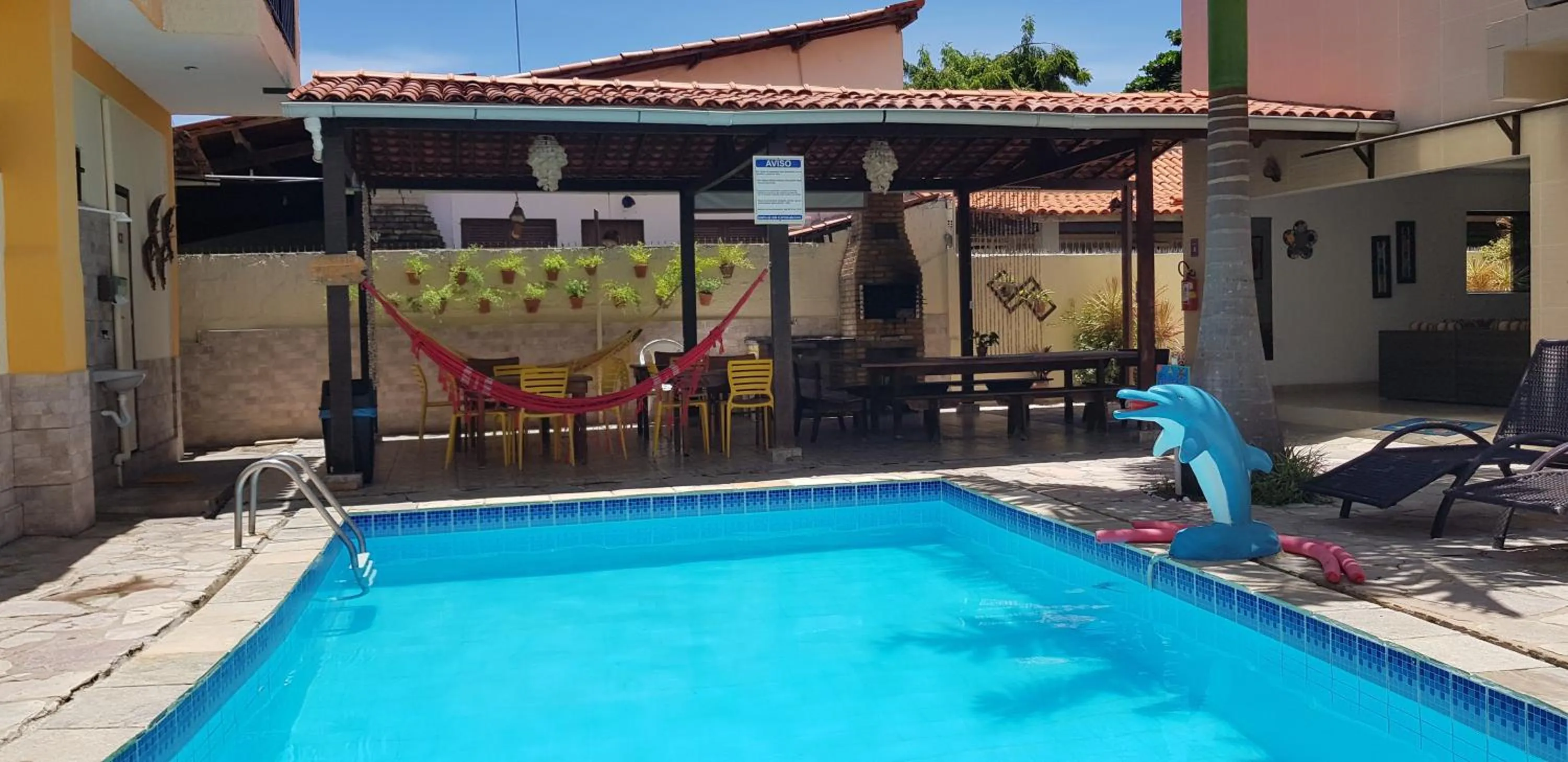 Pool view in Pousada Beija Flores