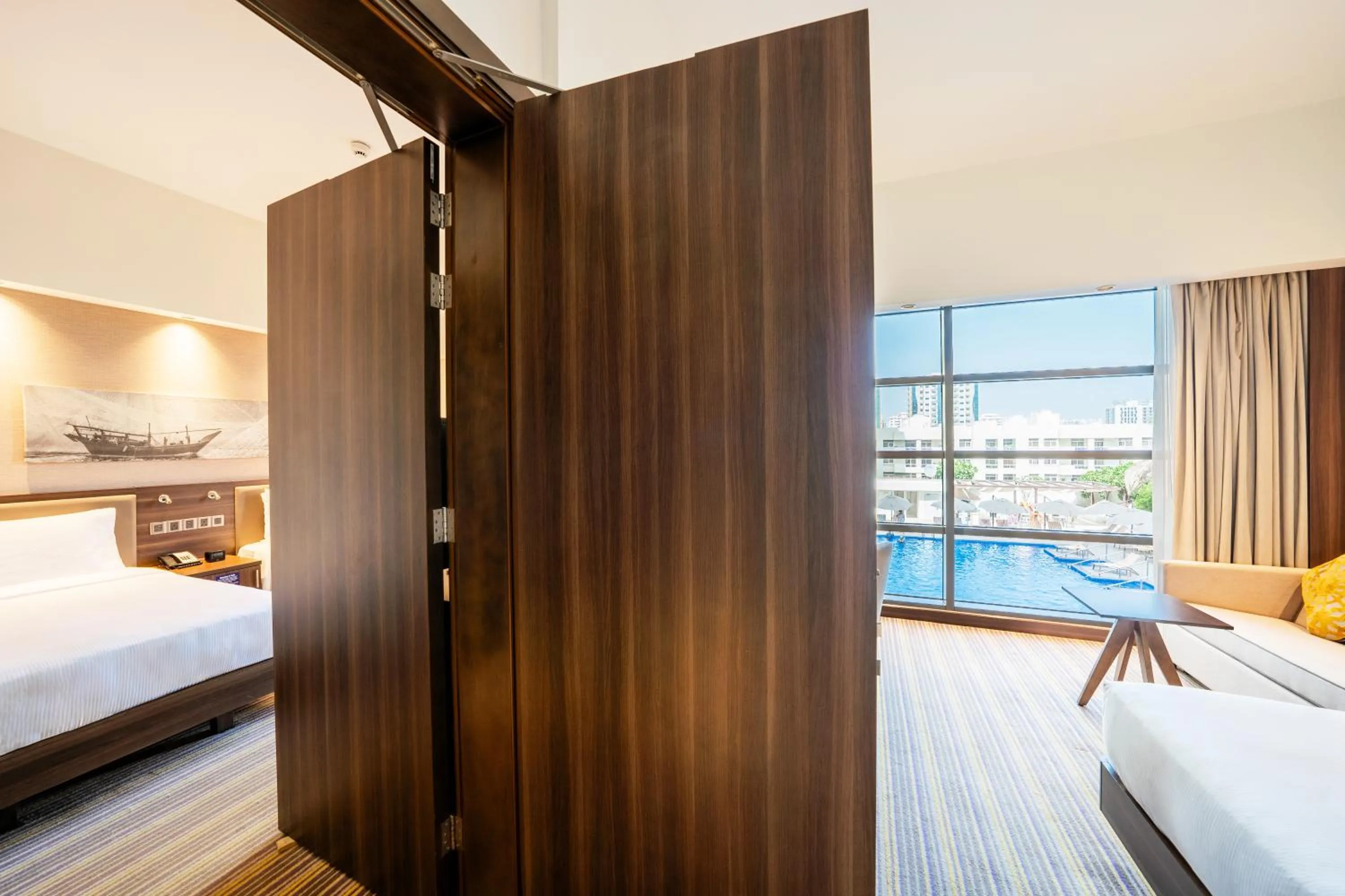 Bedroom, Bed in Hampton By Hilton Dubai Airport