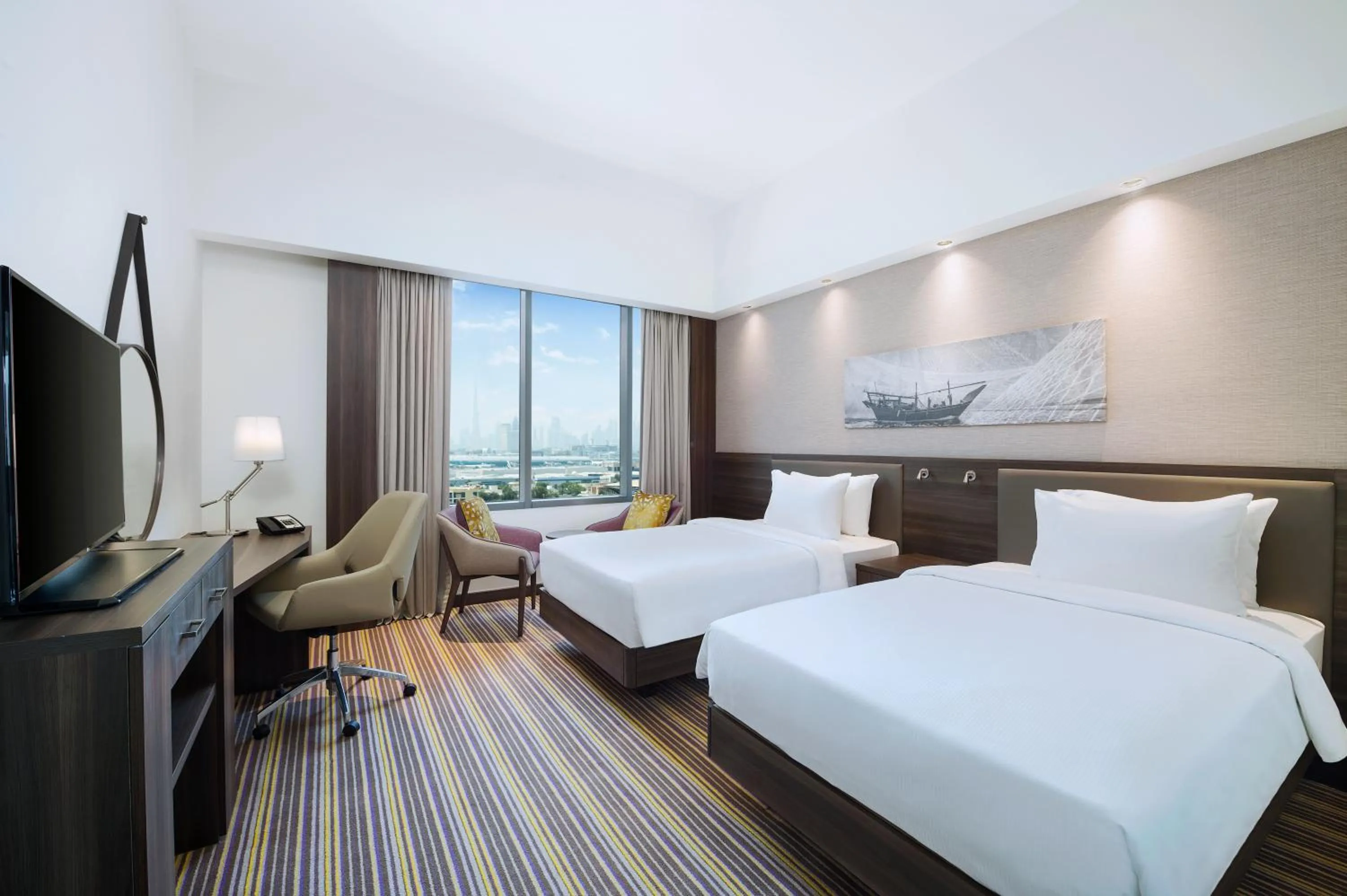 Property building, Bed in Hampton By Hilton Dubai Airport
