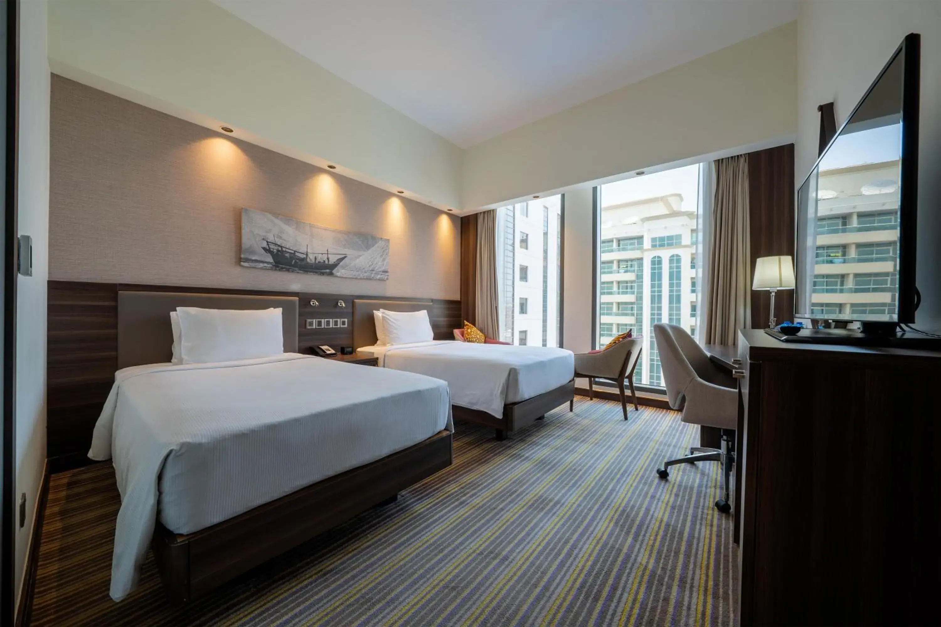 Bed in Hampton By Hilton Dubai Airport Bed in Hampton By Hilton Dubai Airport
